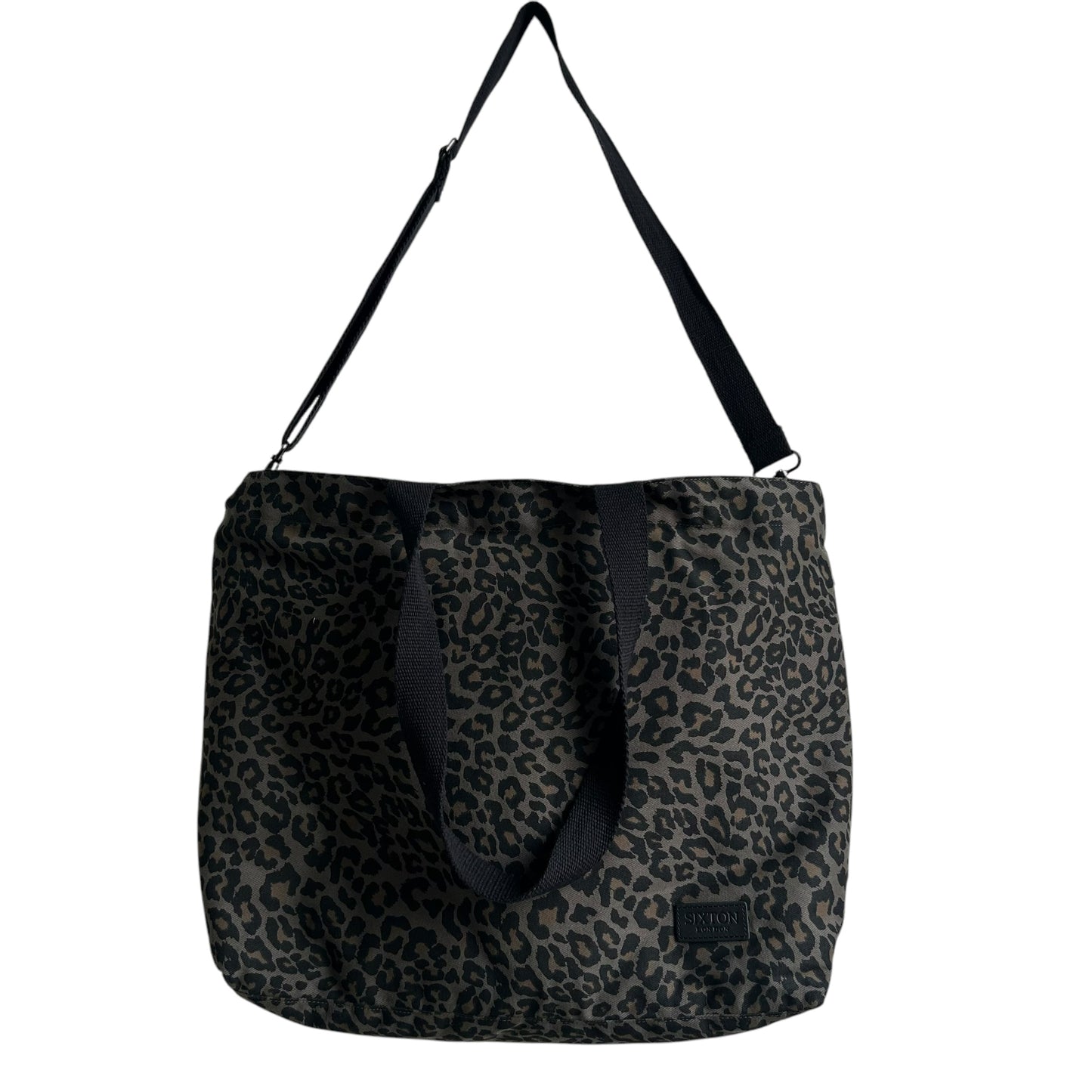 Weekend tote bag - grey Leopard print