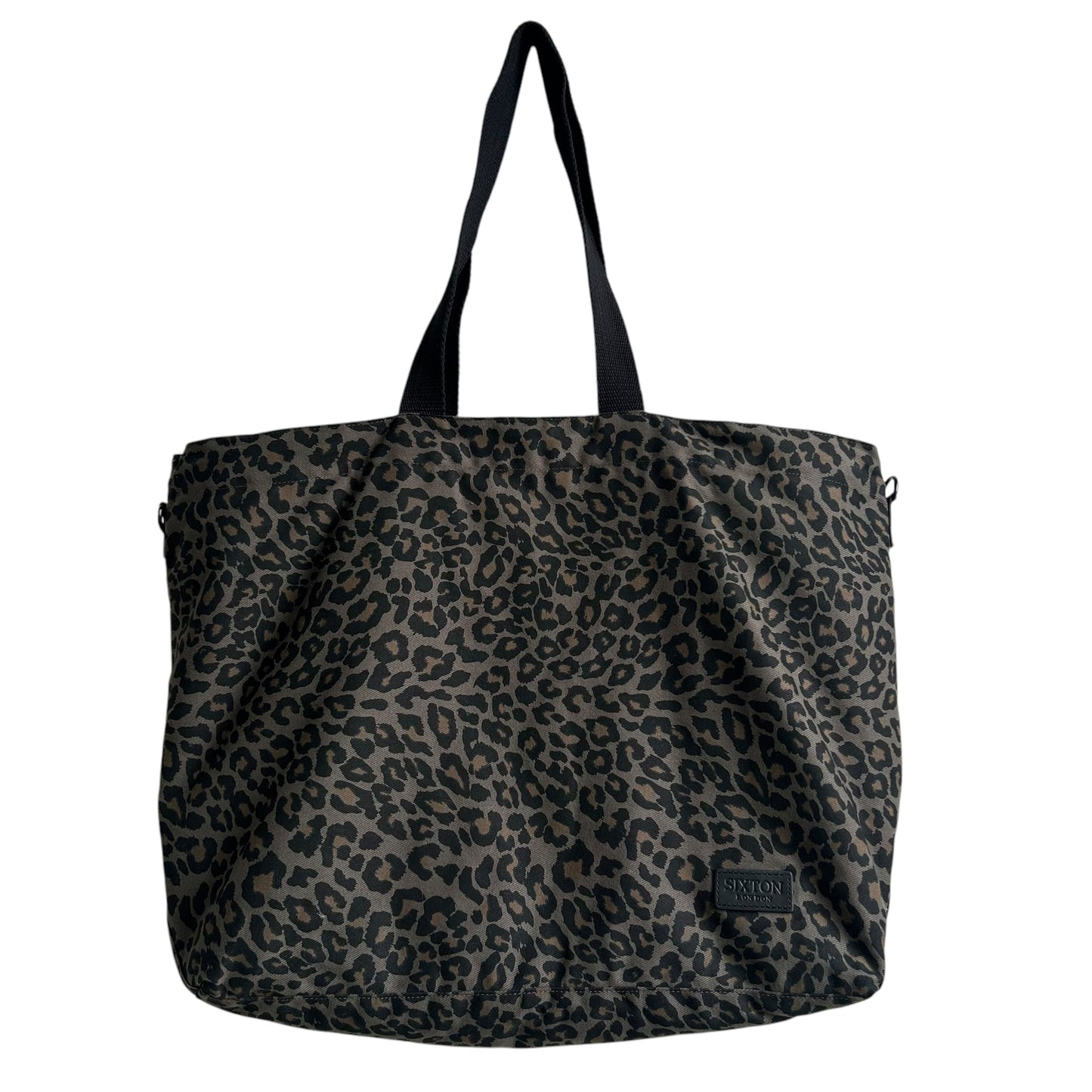 Weekend tote bag - grey Leopard print