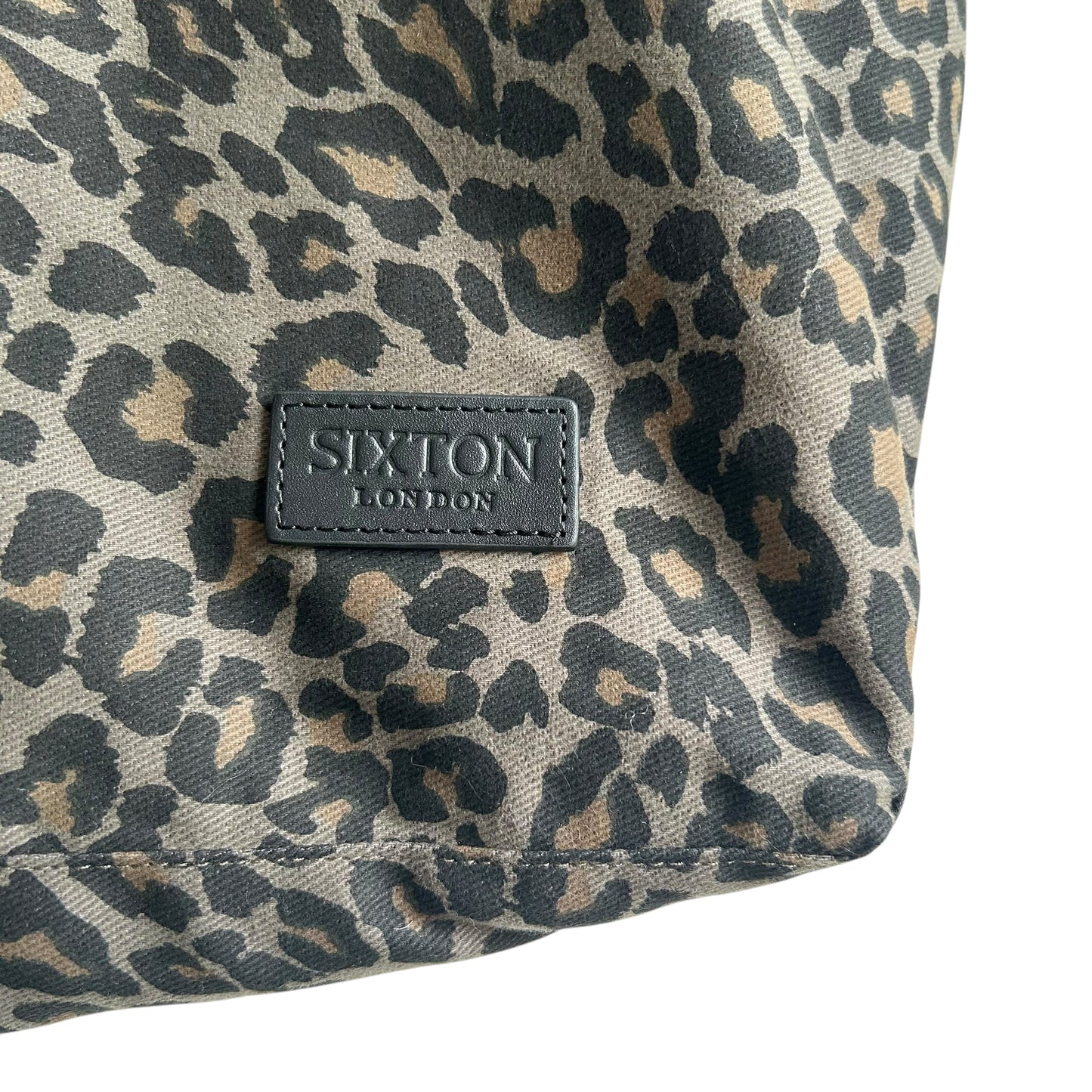 Weekend tote bag - grey Leopard print