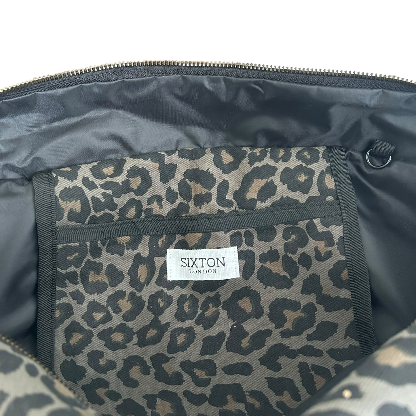 Weekend tote bag - grey Leopard print