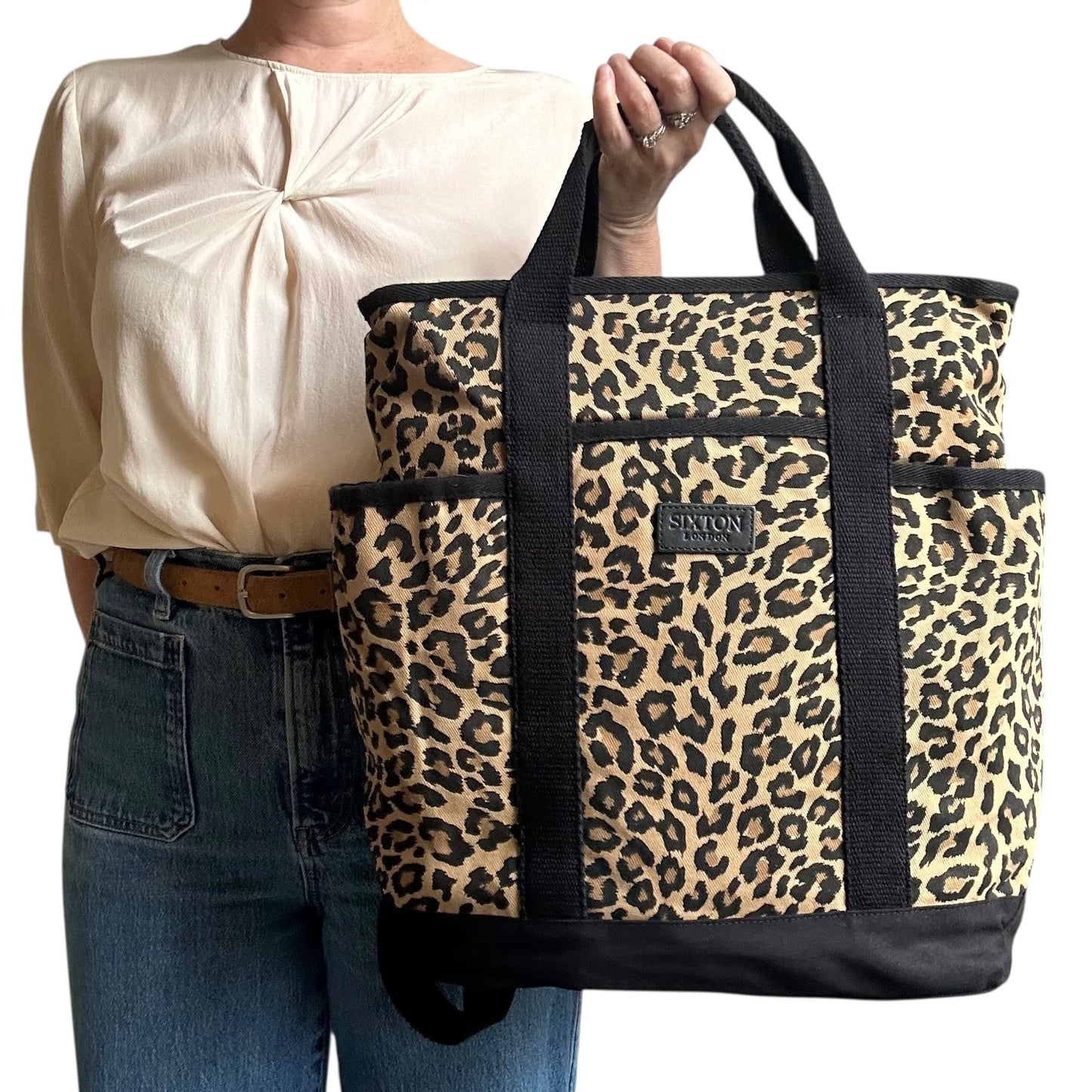 Backpack - sand leopard print