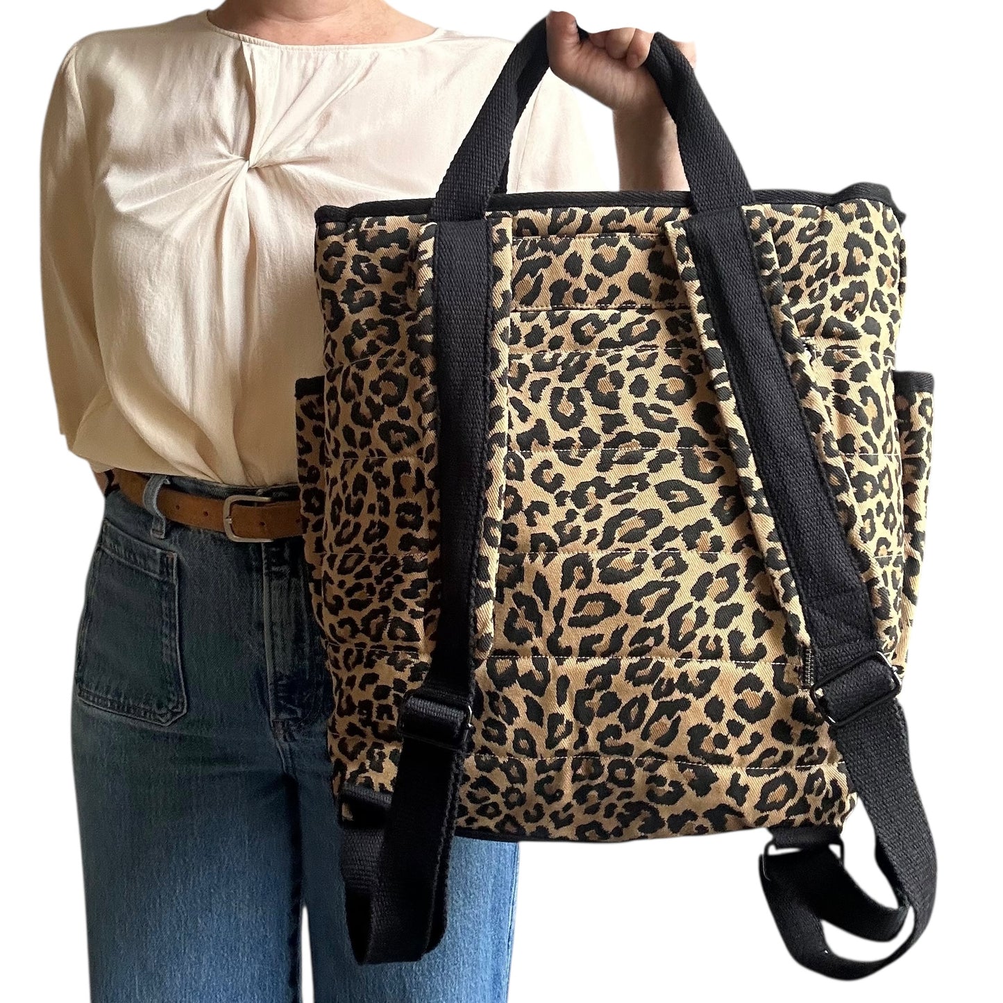 Backpack - sand leopard print