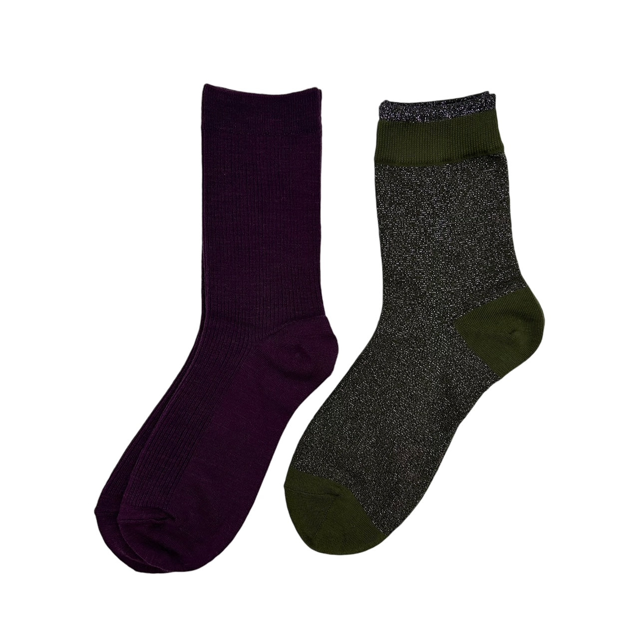 Barcelona Purple & Tokyo Ivy sock box duo with pin