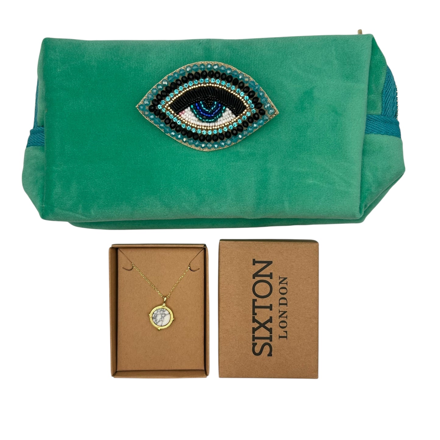 Surprise gift set - a makeup bag with a brooch and jewellery. Over £40 worth of gifts - all for £30.00