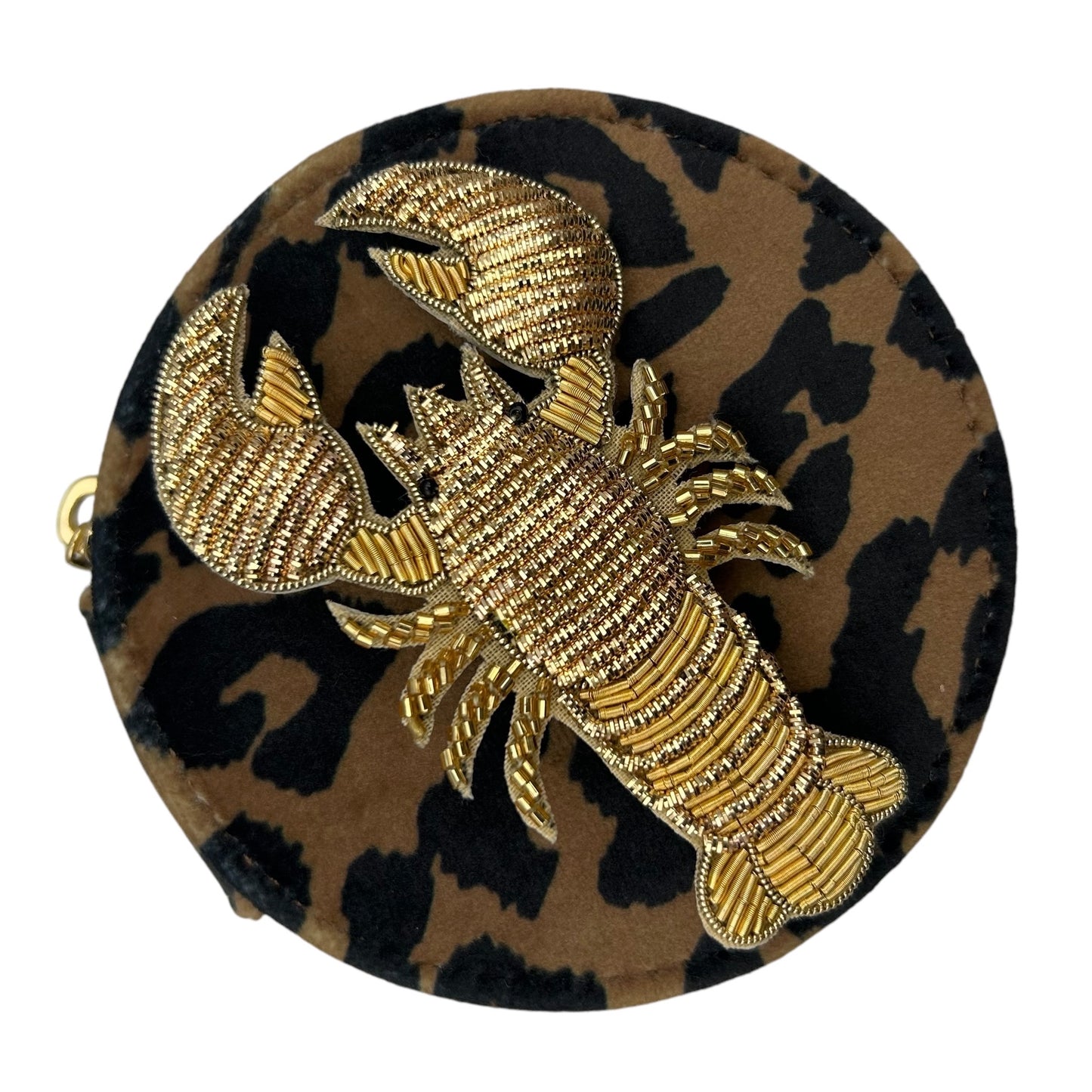Jewellery Travel Pot in leopard print - Lobster pin