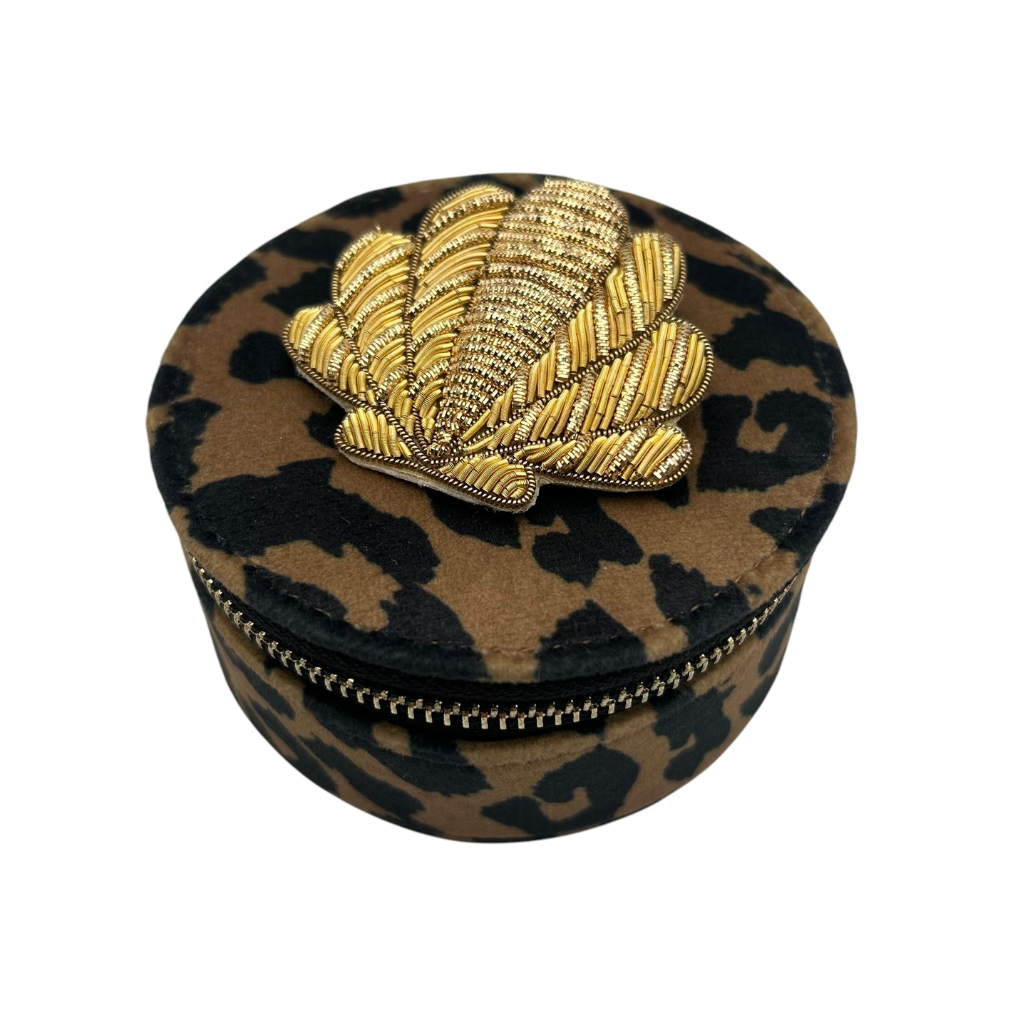 Jewellery Travel Pot in leopard print - Shell pin