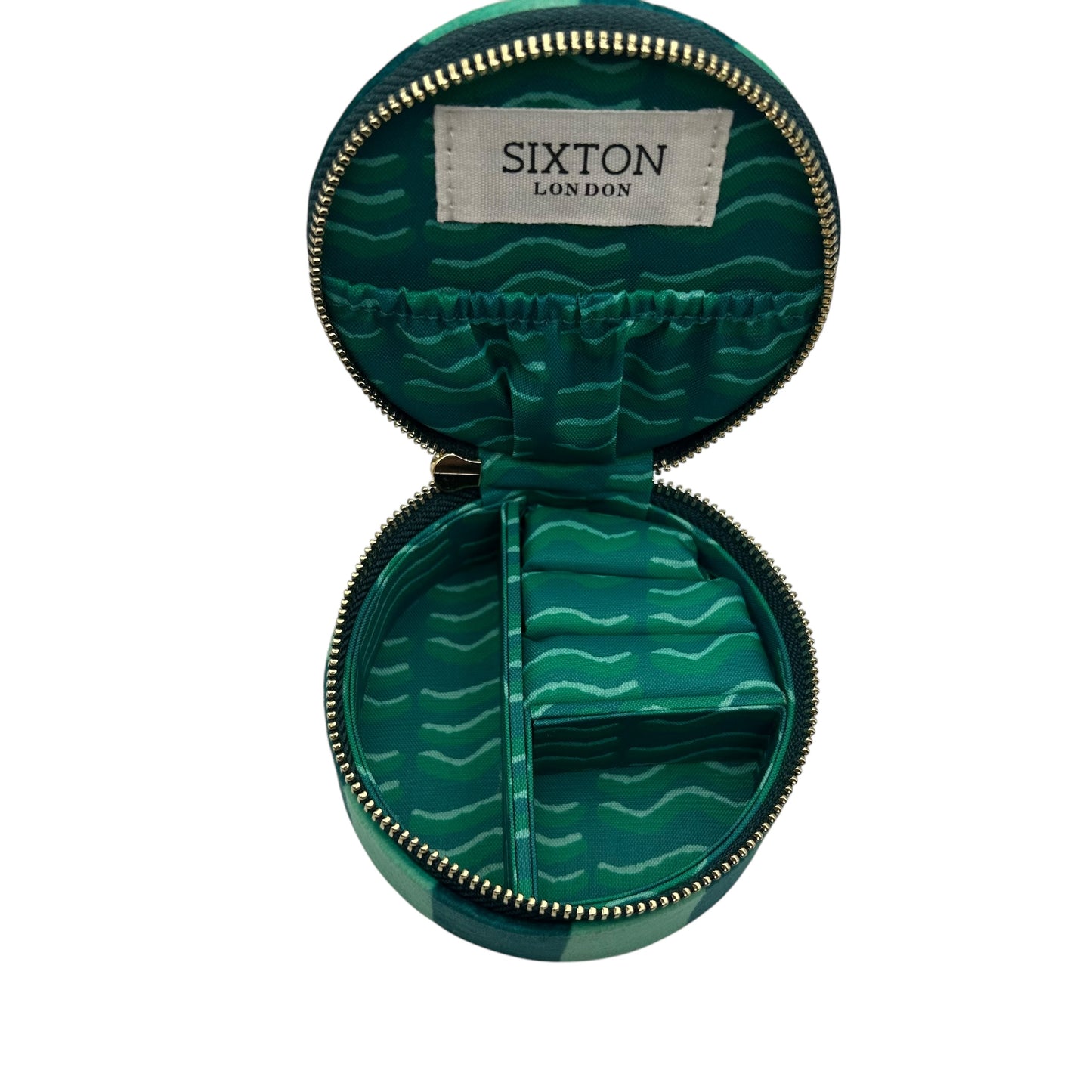 Jewellery Travel Pot in teal stripe