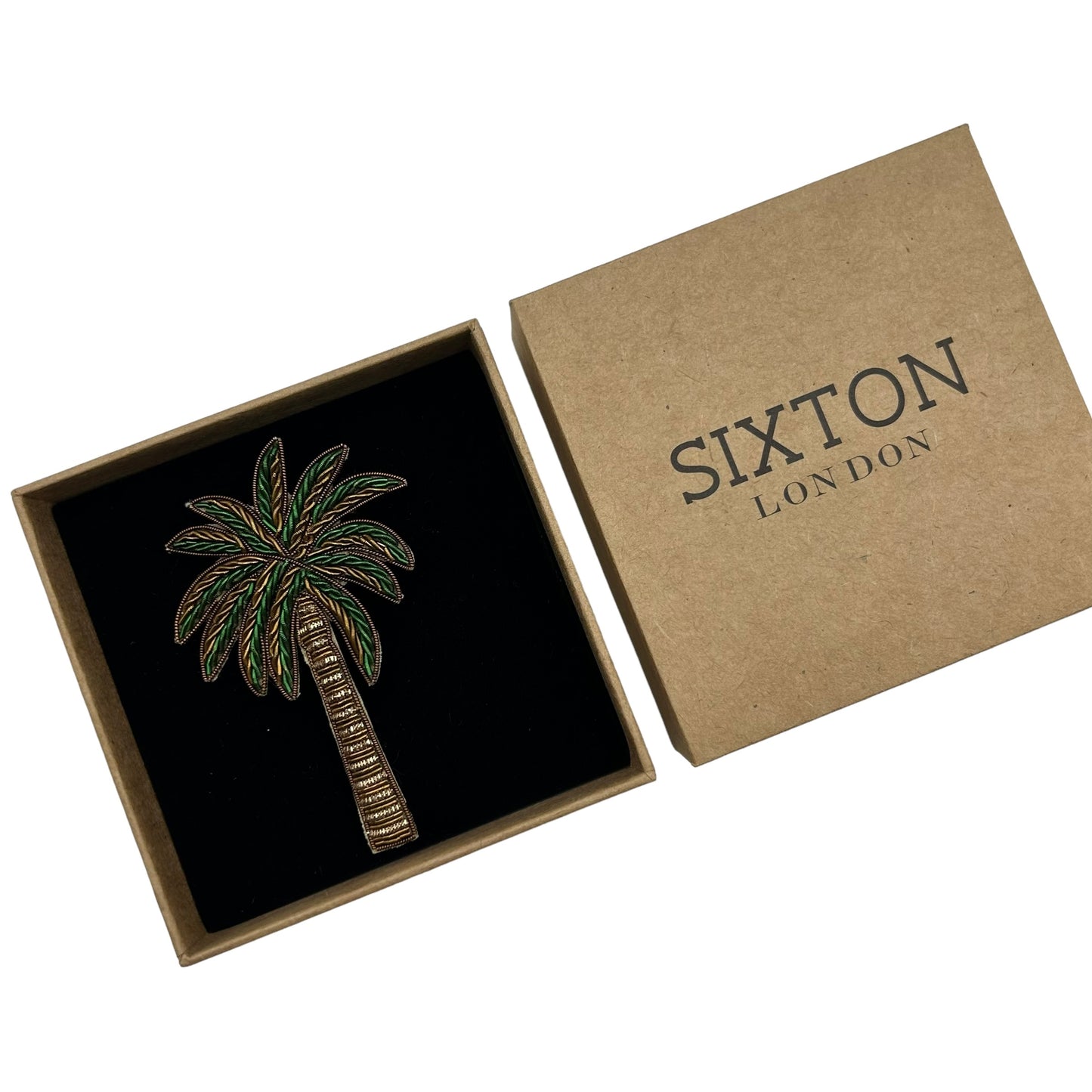 Green Palm Tree brooch / pin