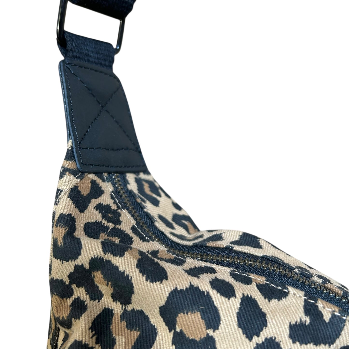 Brixton cross body sling bag - sand leopard print - large