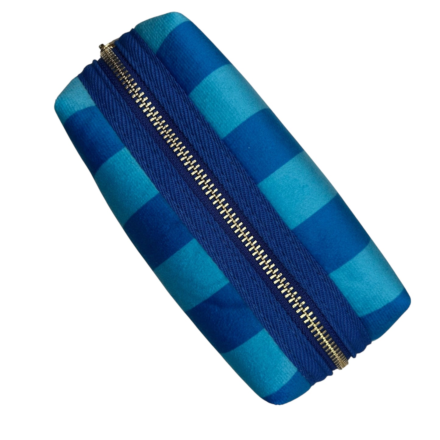 Large blue stripe makeup bag