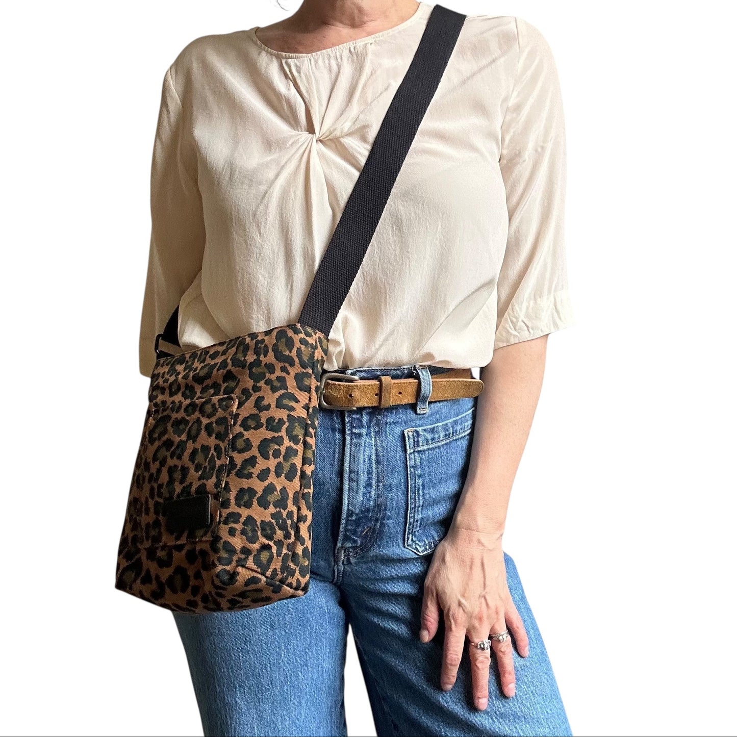 Lisbon city bag - brown leopard print