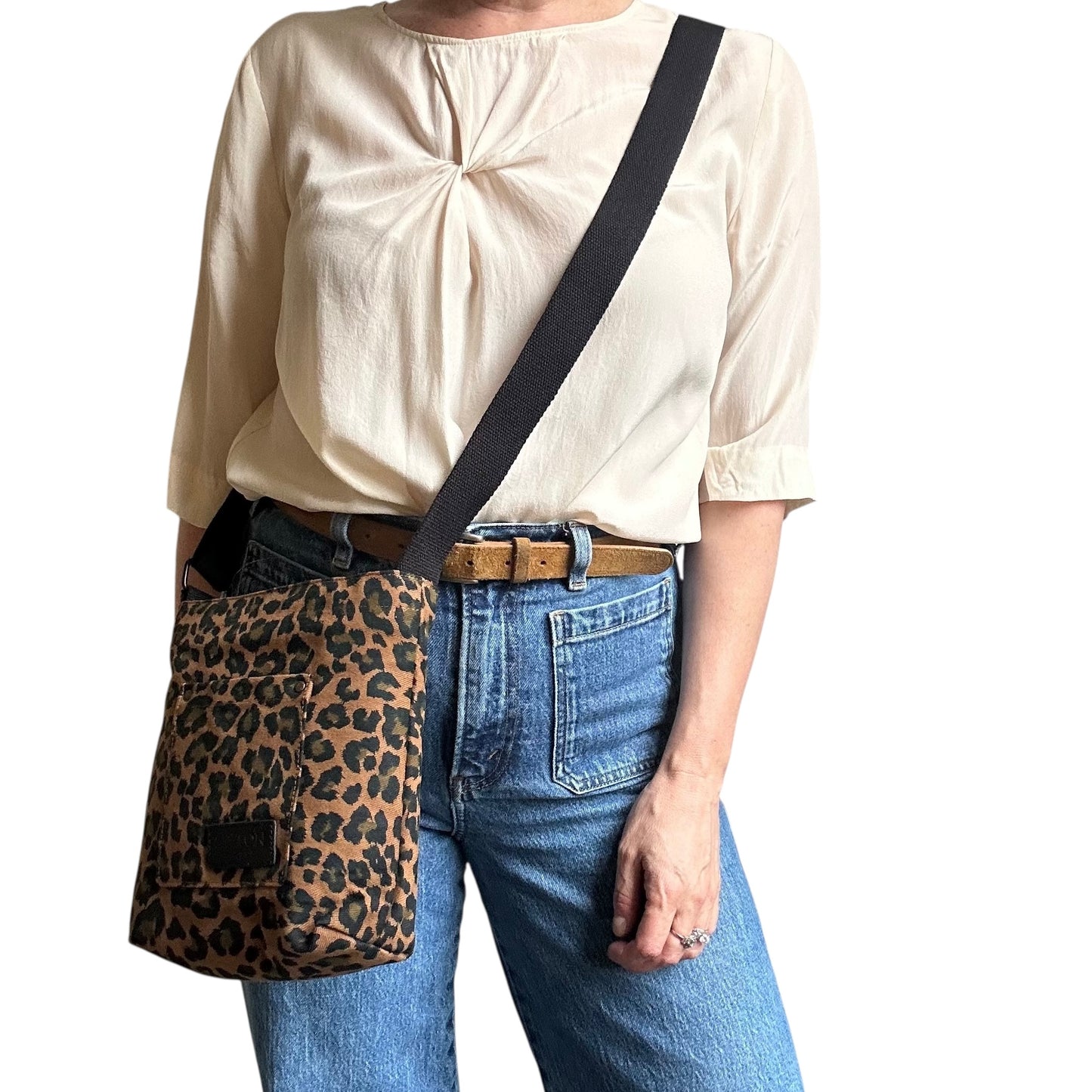 Lisbon city bag - brown leopard print