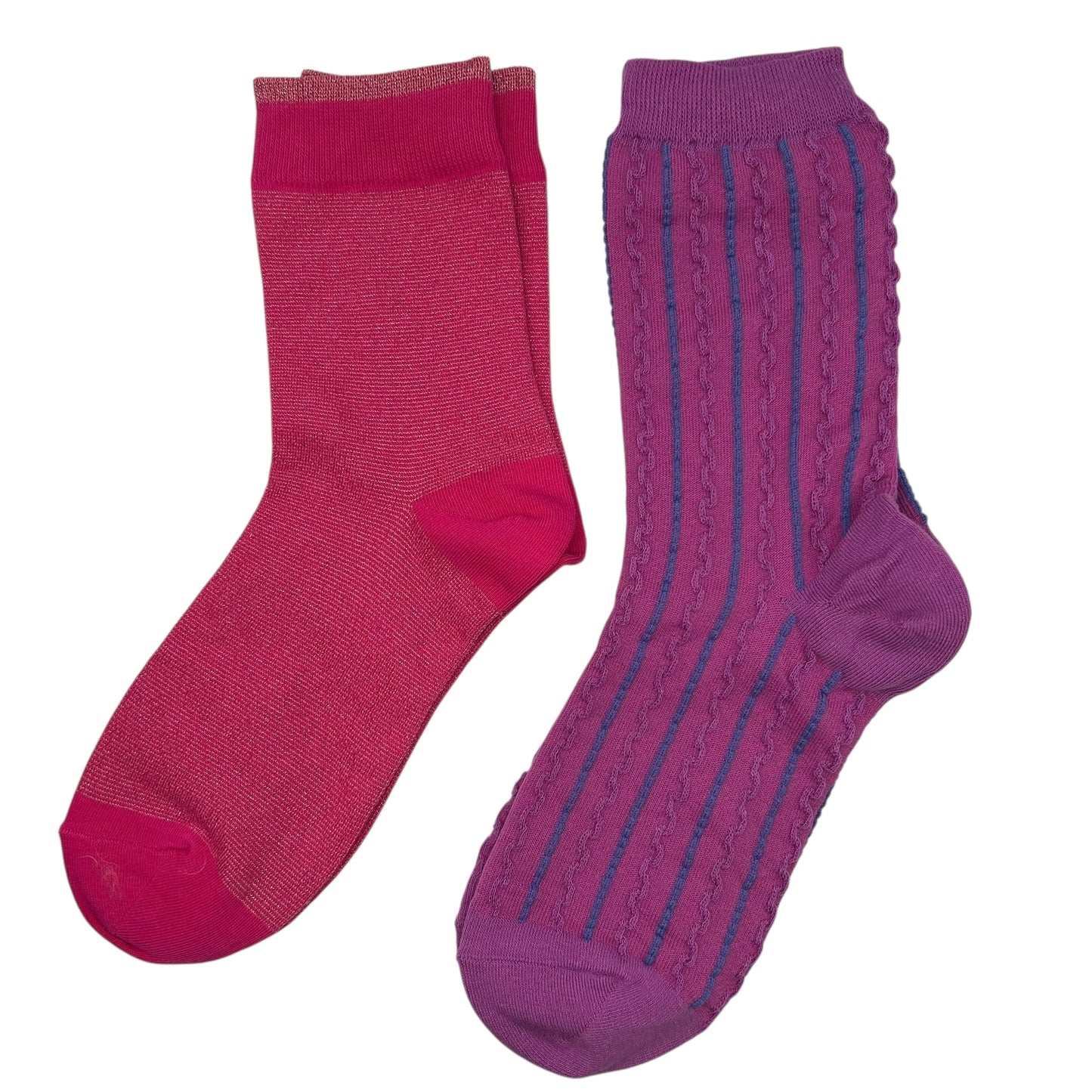 Pink Tokyo & Purple Lyon sock box duo with embroidered brooch