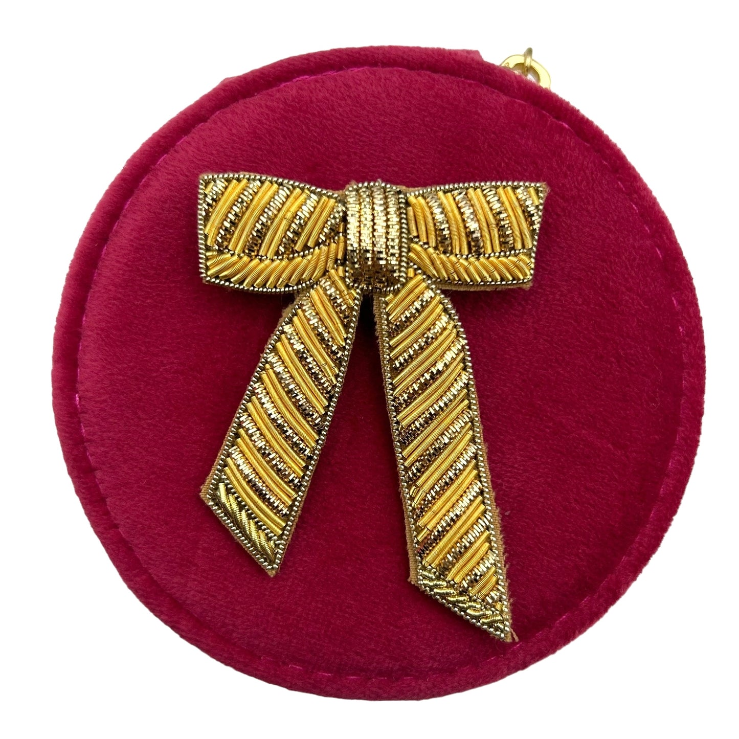 Jewellery Travel Pot in bright pink - Bow brooch