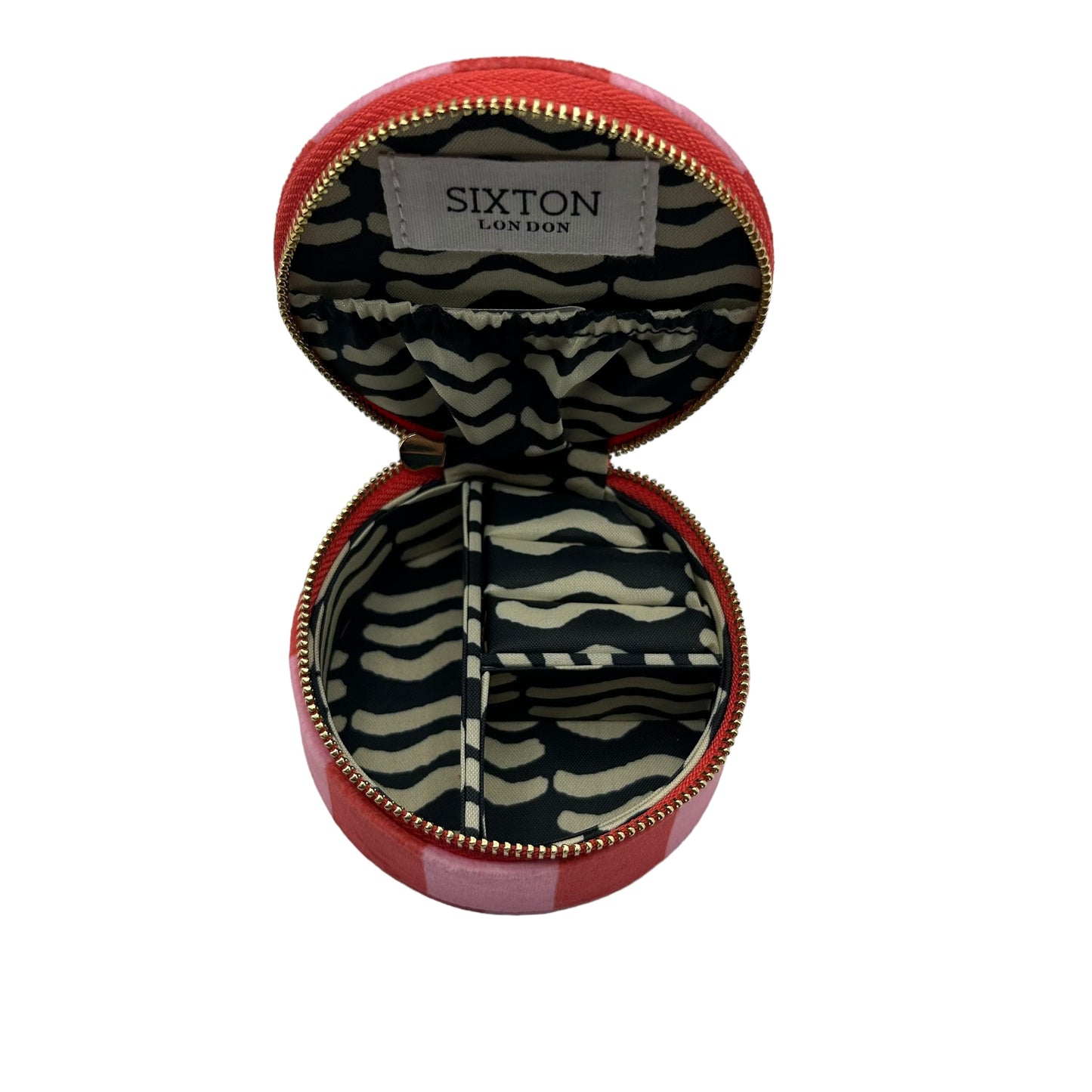 Jewellery Travel Pot in pink stripe