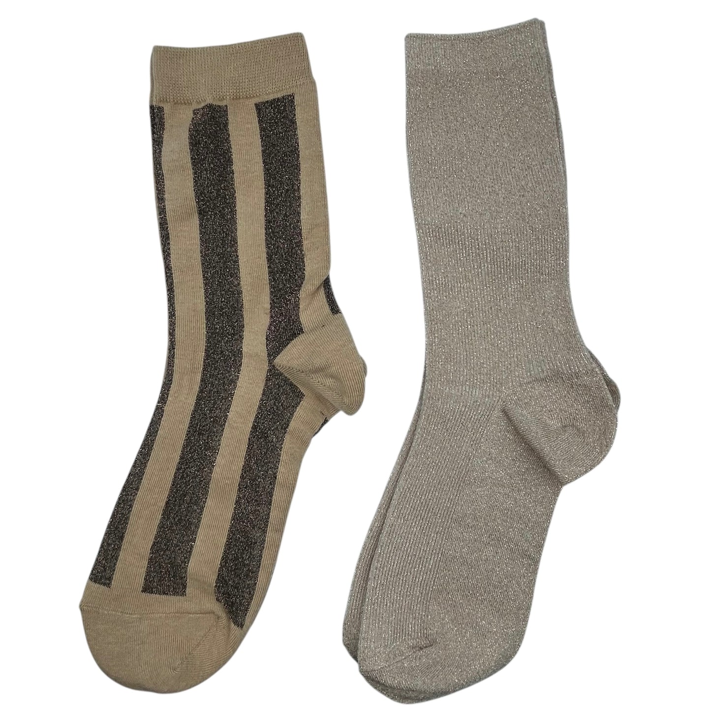 Sand Berlin & Champagne Vegas sock box duo with embroidered brooch