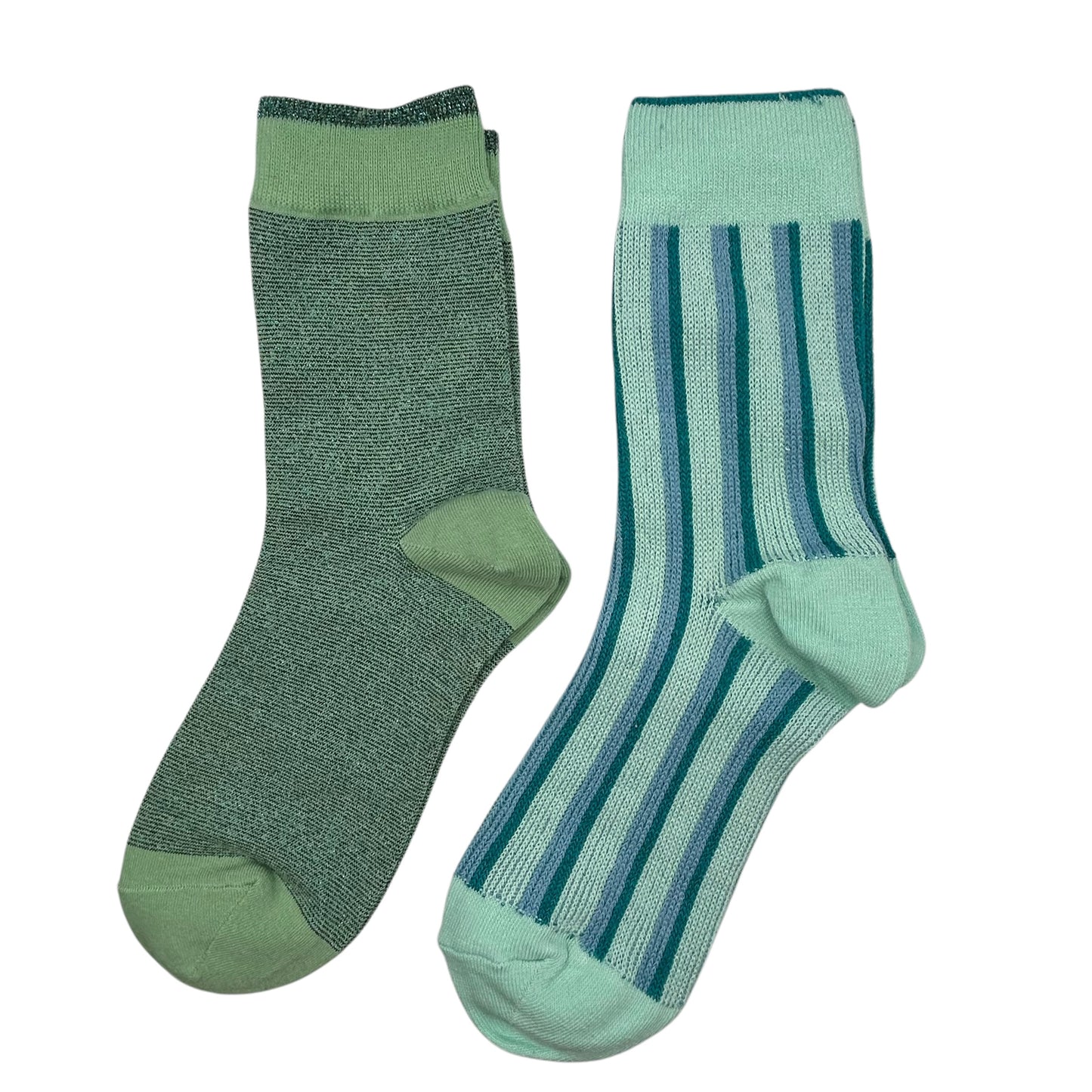 Seoul & Tokyo Mint sock box duo with embroidered brooch