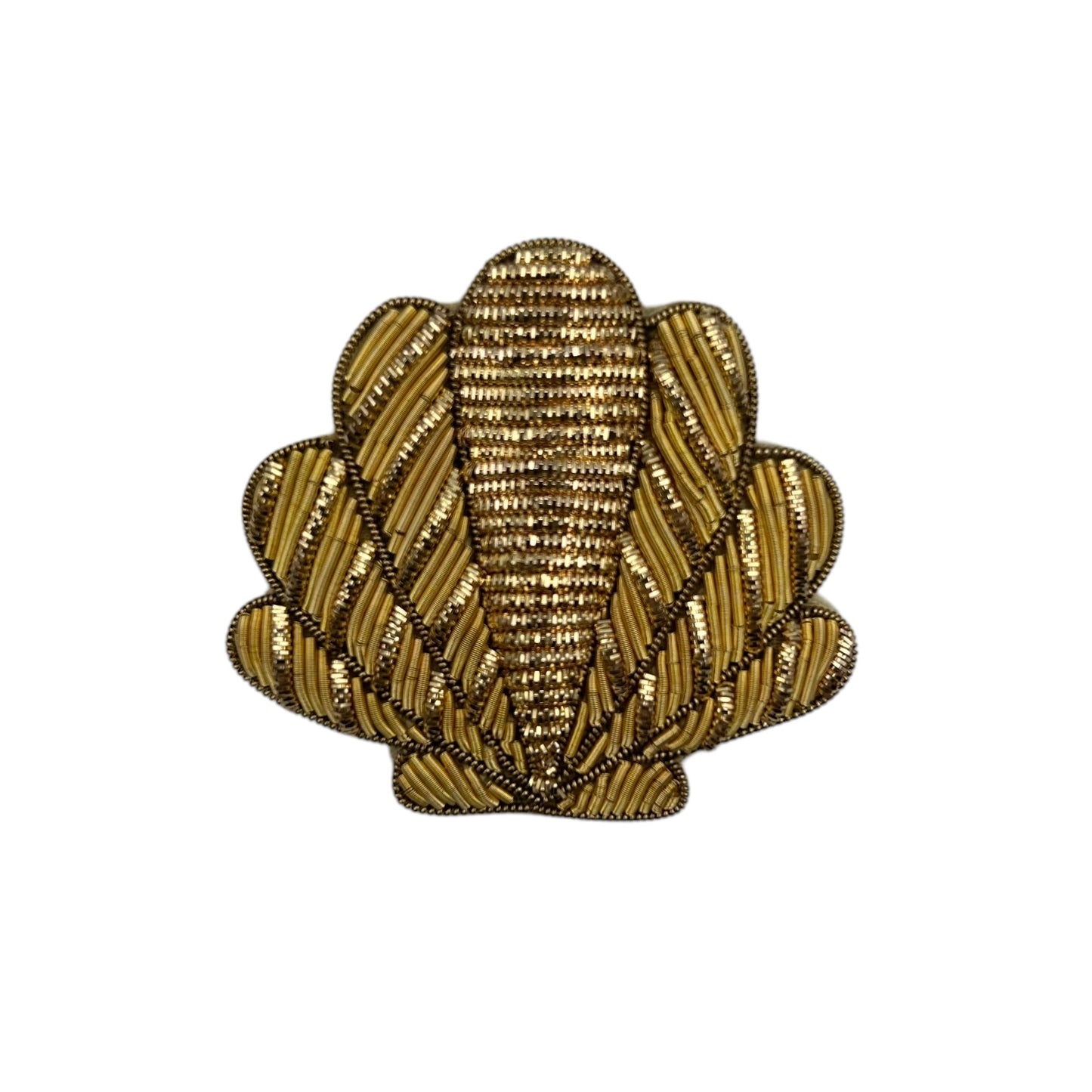 Jewellery Travel Pot in pink stripe - Shell brooch