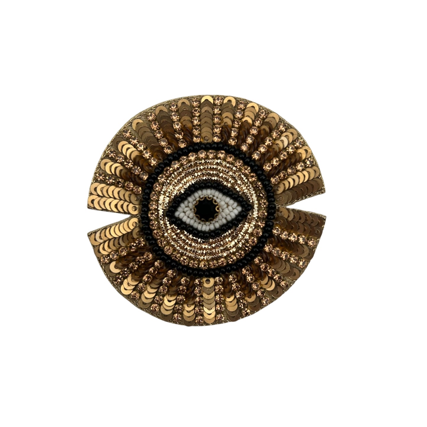 Jewellery Travel Pot in pink stripe - Sunray Eye brooch