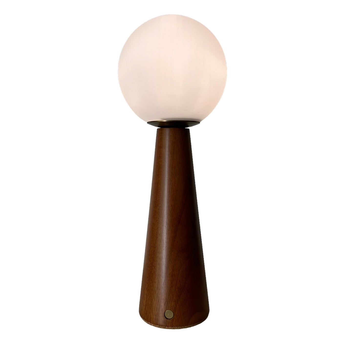 Large Deco Cone Teak style rechargeable touch lamp