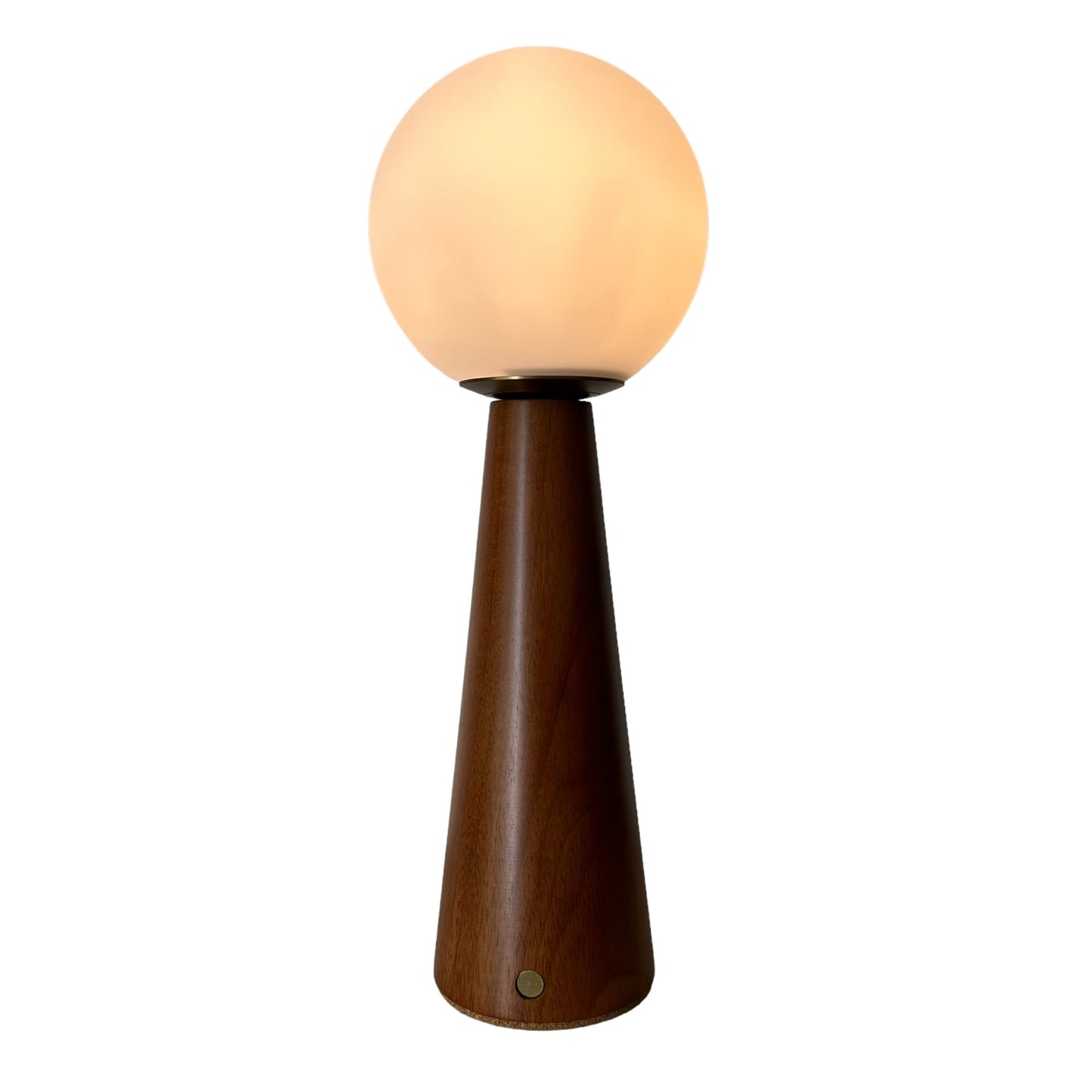 Large Deco Cone Teak style rechargeable touch lamp