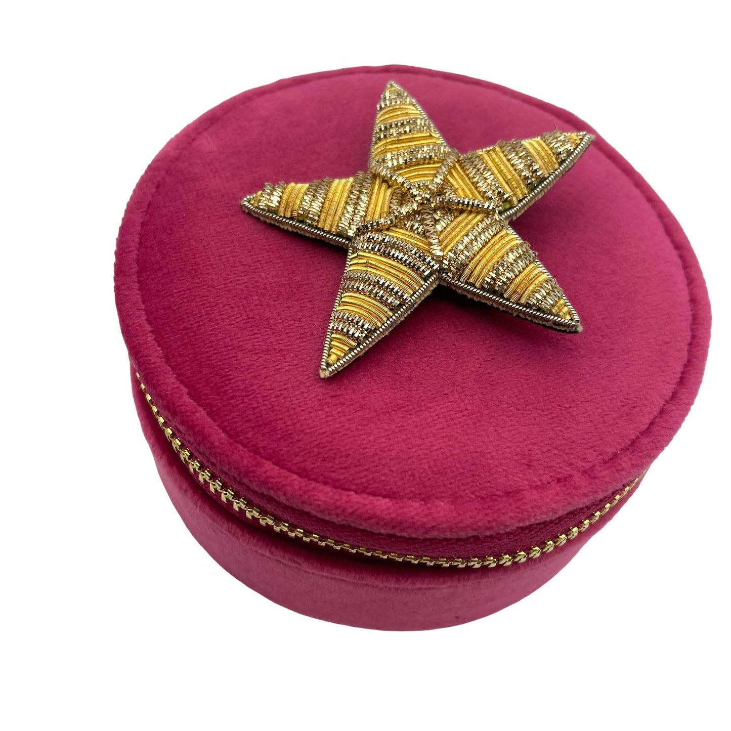 Jewellery Travel Pot in bright pink - Star brooch
