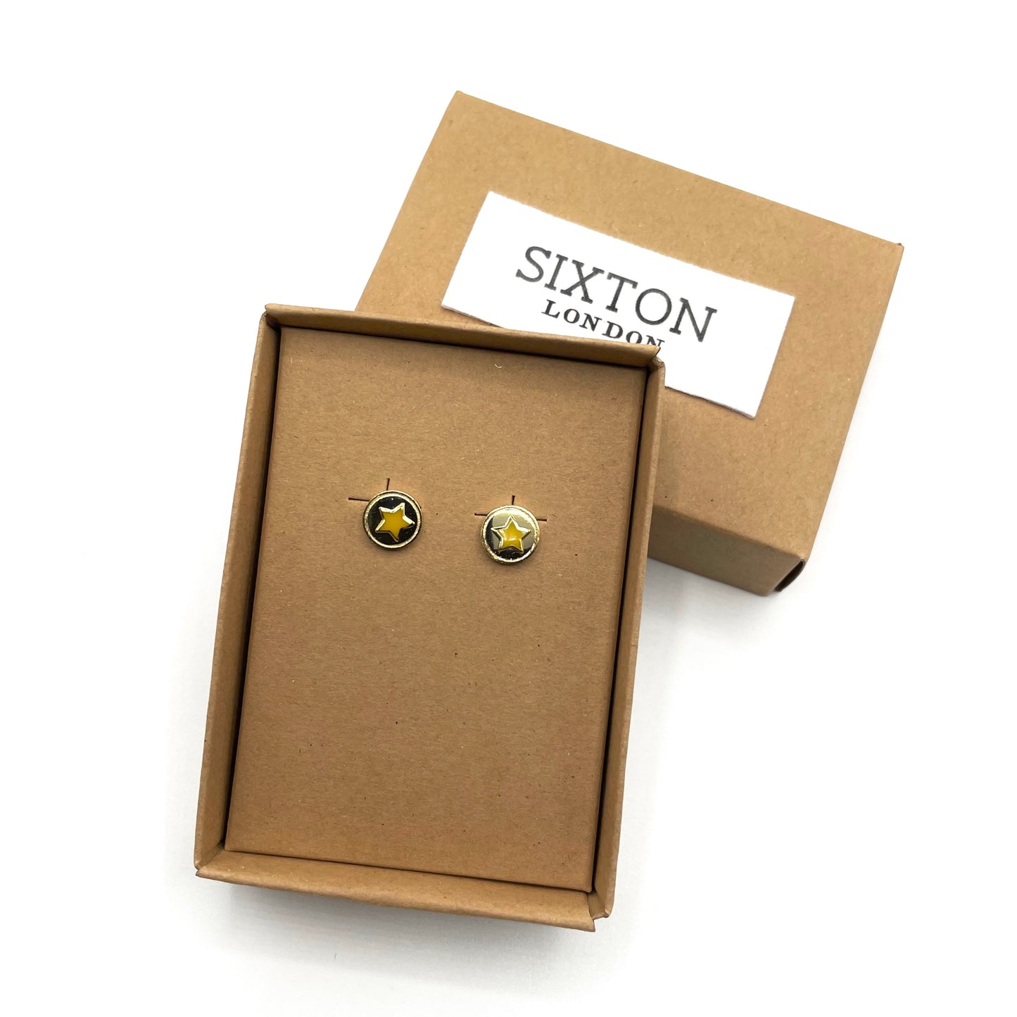 Yellow Star stud earrings