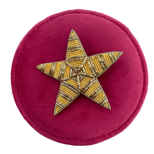 Jewellery Travel Pot in bright pink - Star brooch