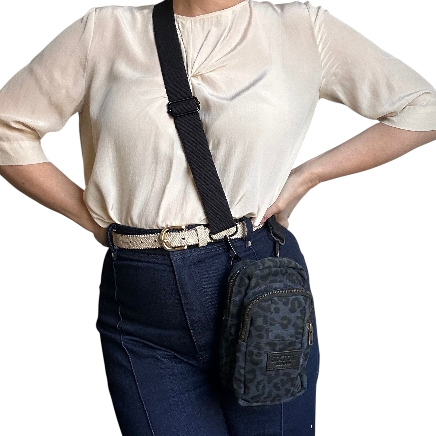 Barcelona bag - blue leopard print