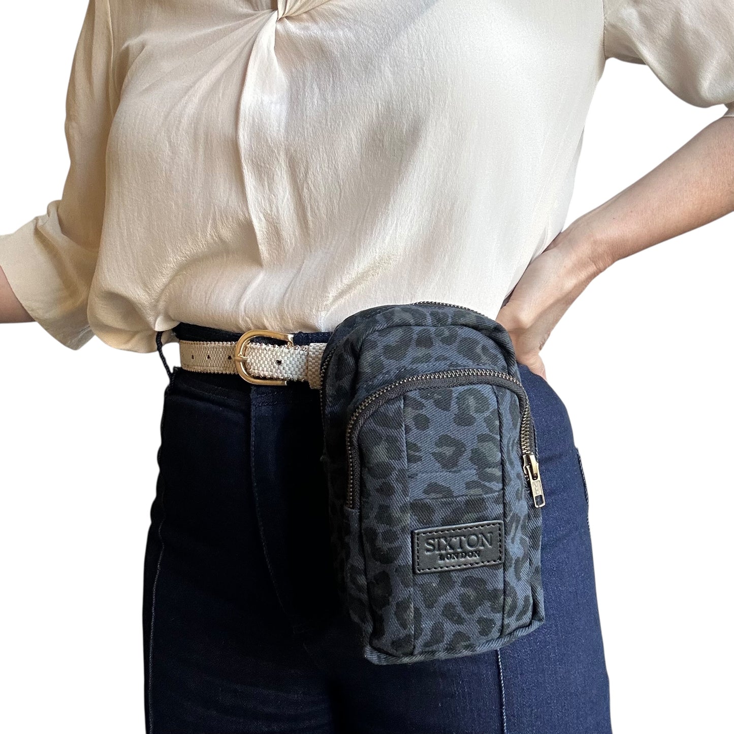 Barcelona bag - blue leopard print