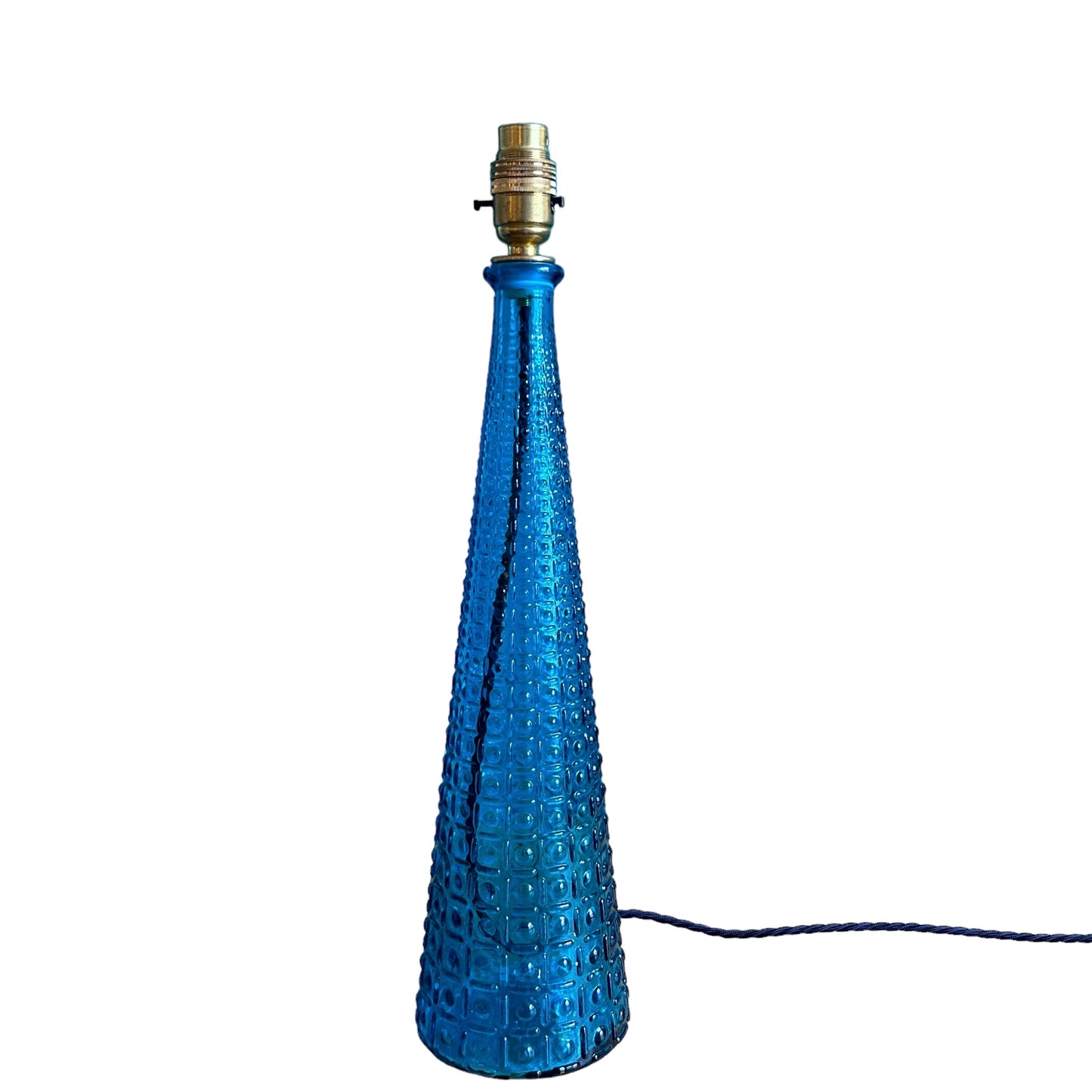 Glass Cone lamp in blue