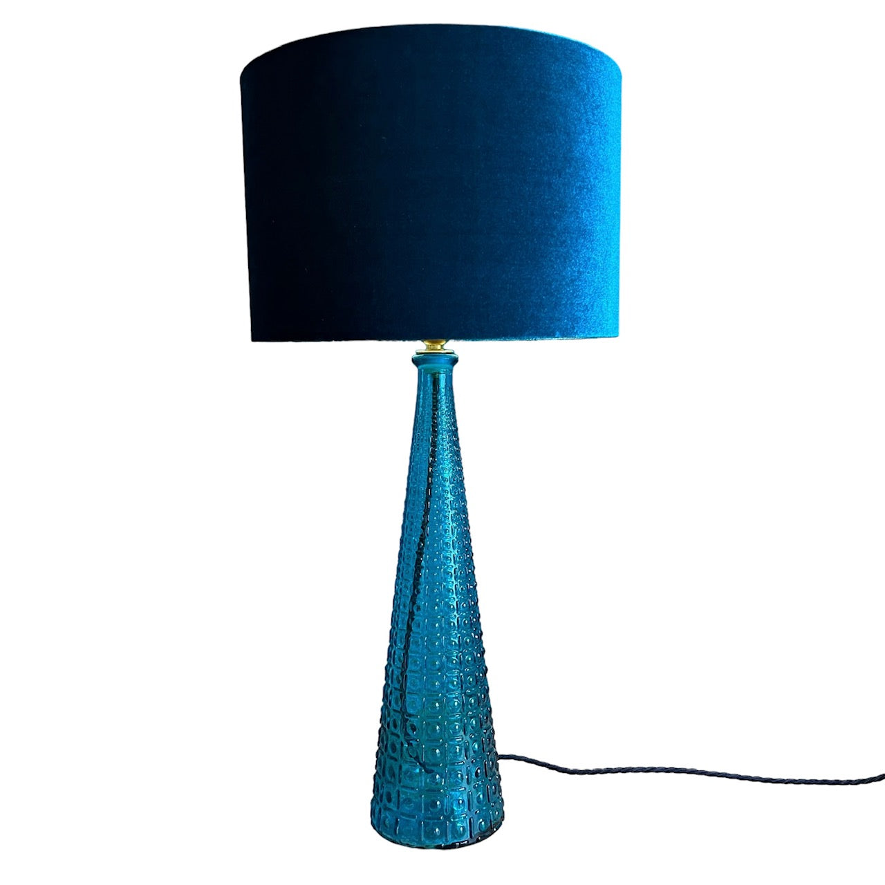 Glass Cone lamp in blue