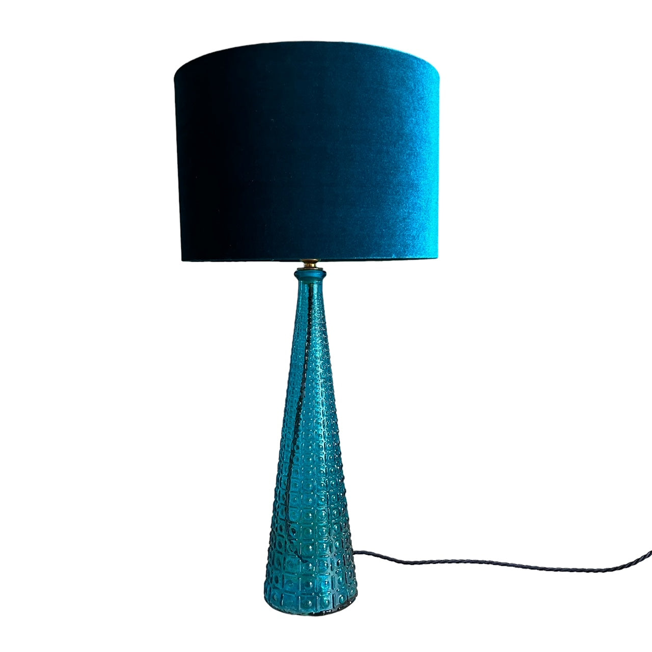 Glass Cone lamp in blue