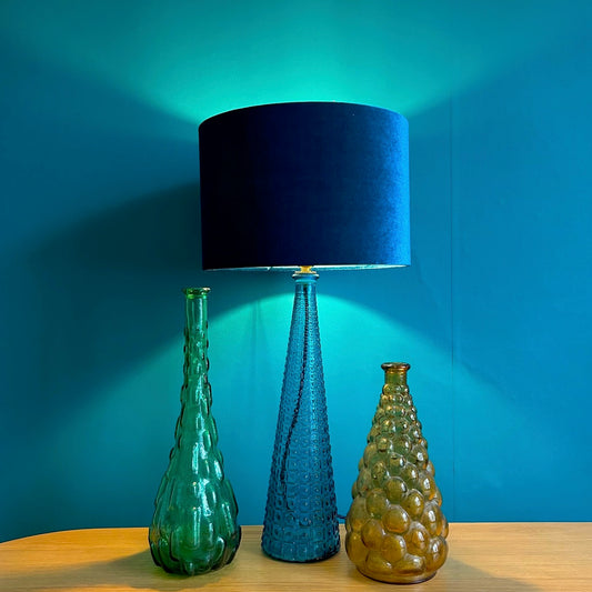 Glass Cone lamp in blue