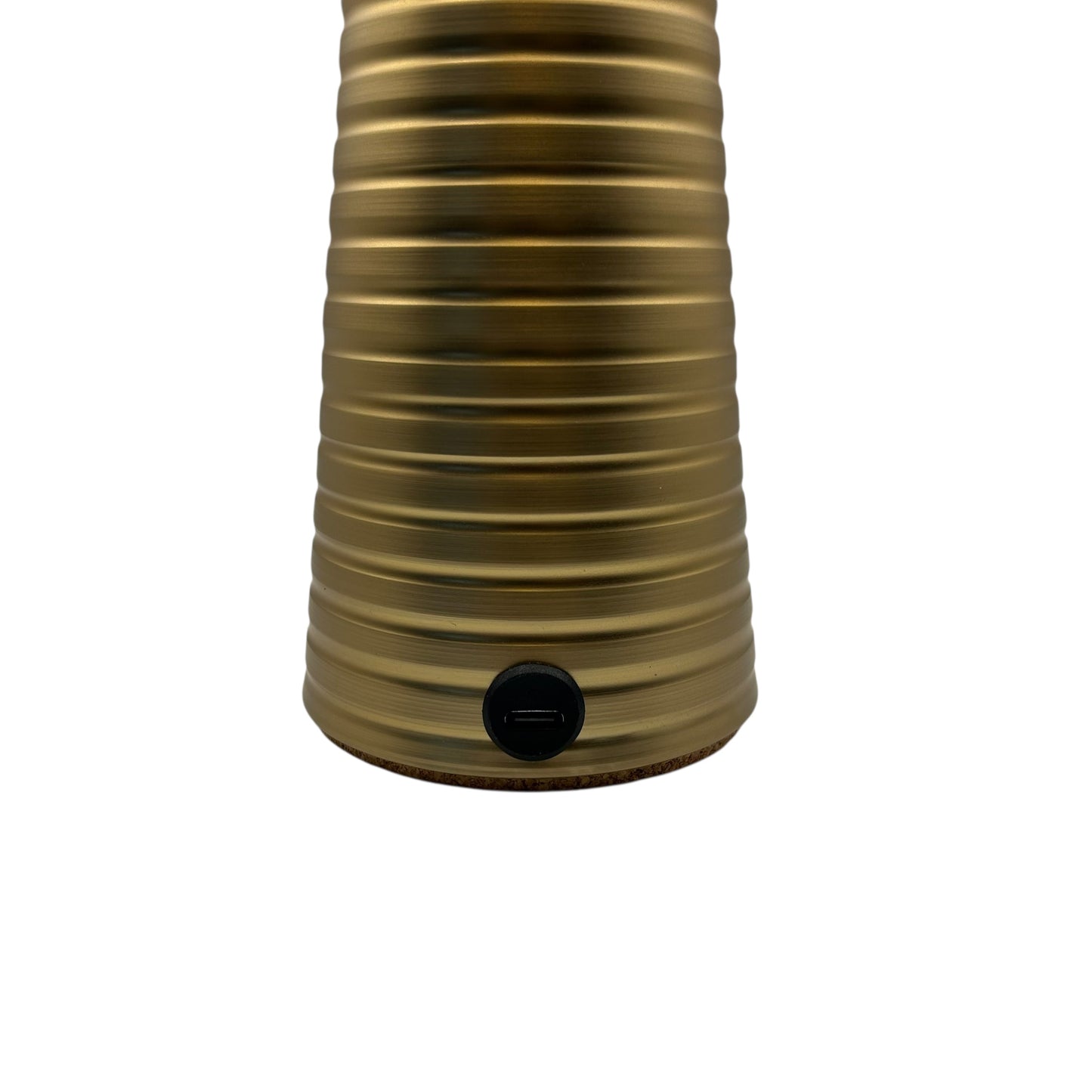 Large Deco Cone Ribbed Bronze style rechargeable touch lamp