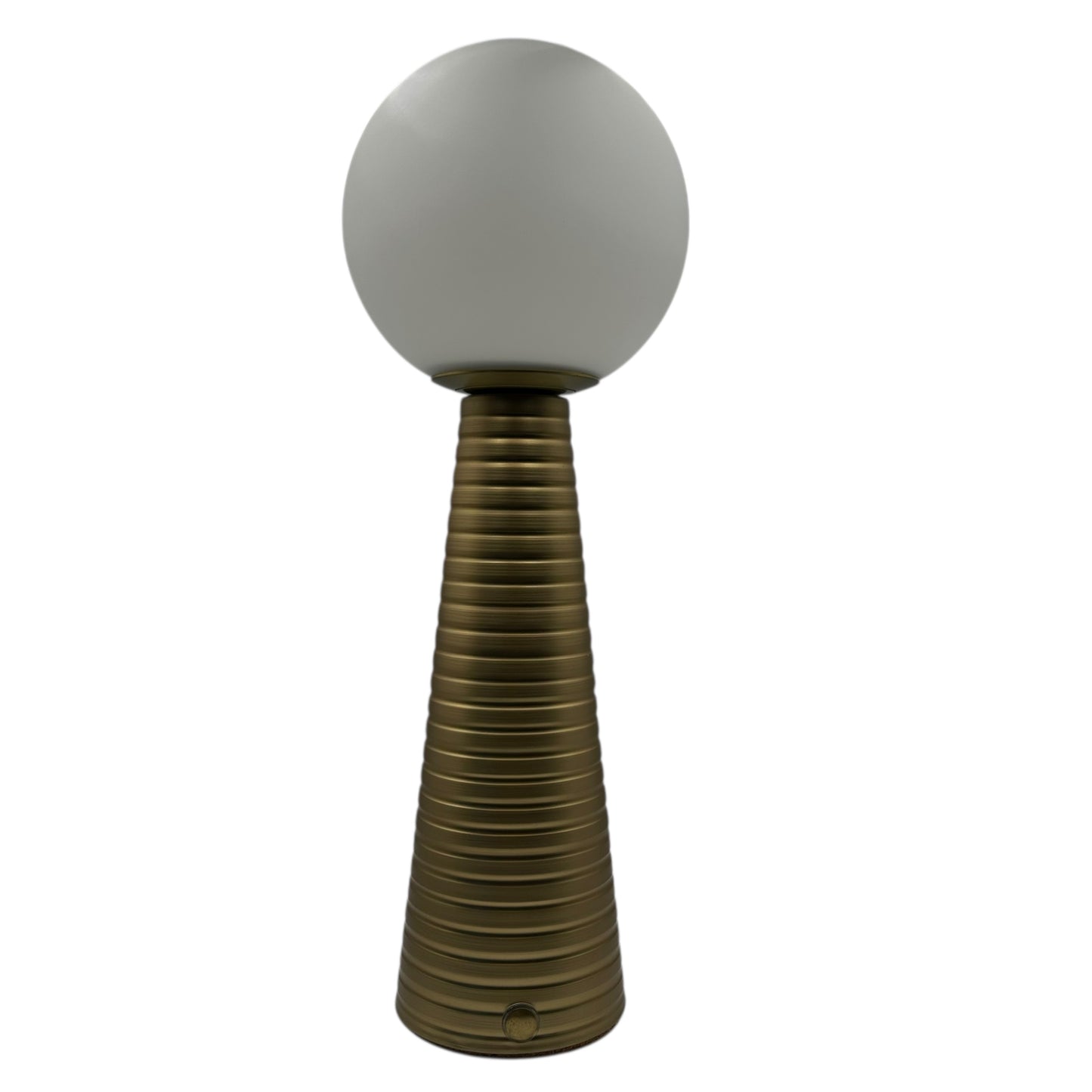 Large Deco Cone Ribbed Bronze style rechargeable touch lamp