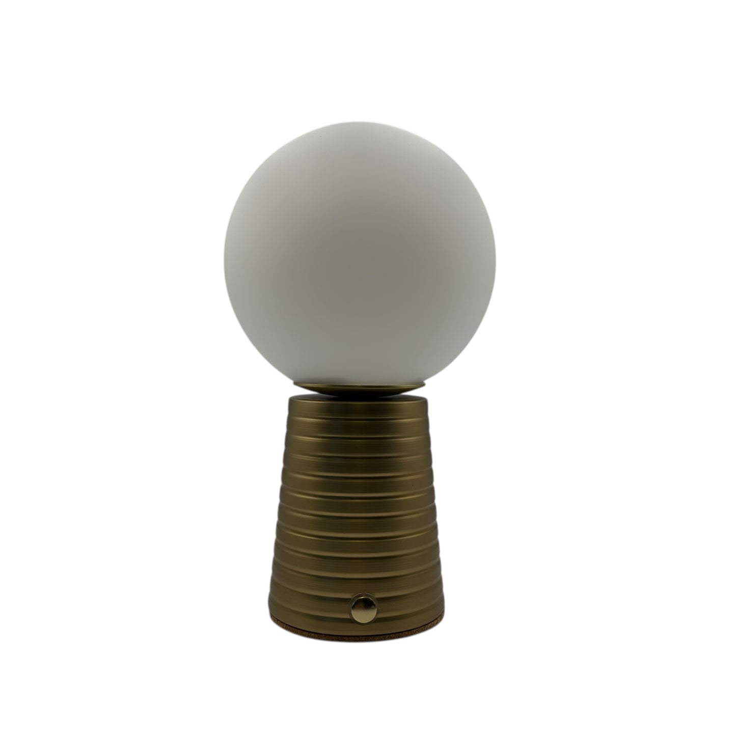 Small Deco Cone Ribbed Bronze style rechargeable touch lamp