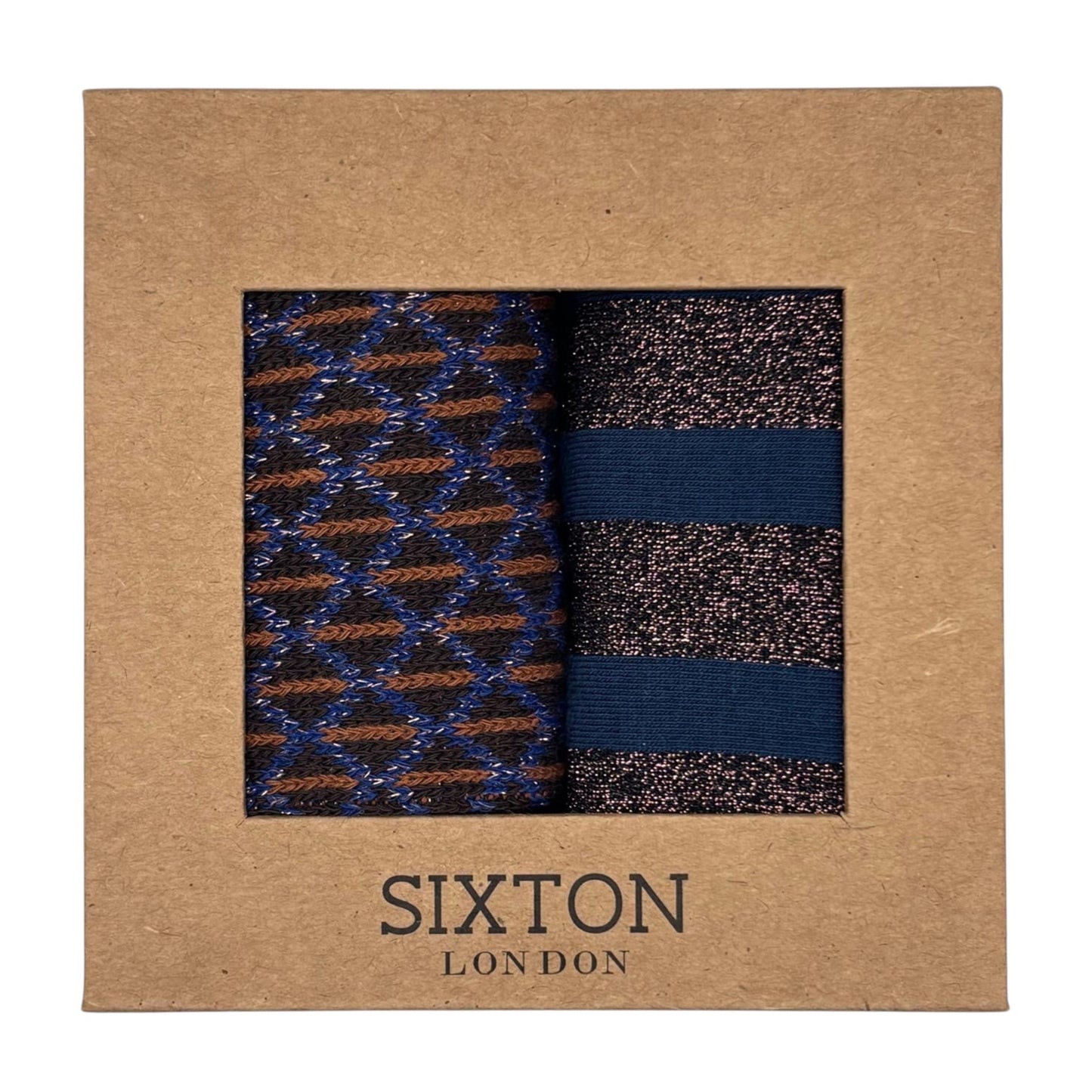 Brown Leipzig & Denim Berlin sock box duo