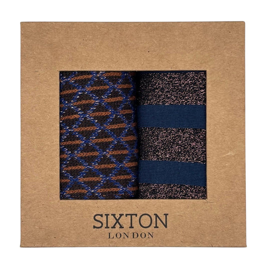 Brown Leipzig & Denim Berlin sock box duo