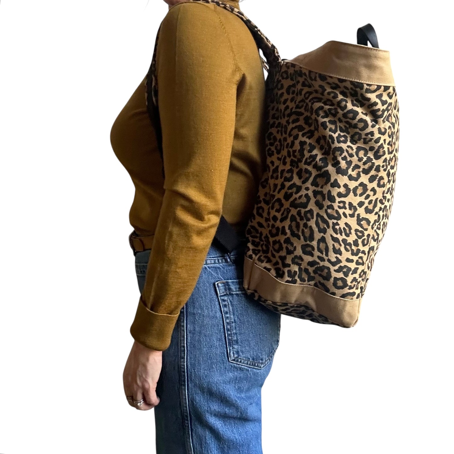 Clovelly Backpack - sand leopard print
