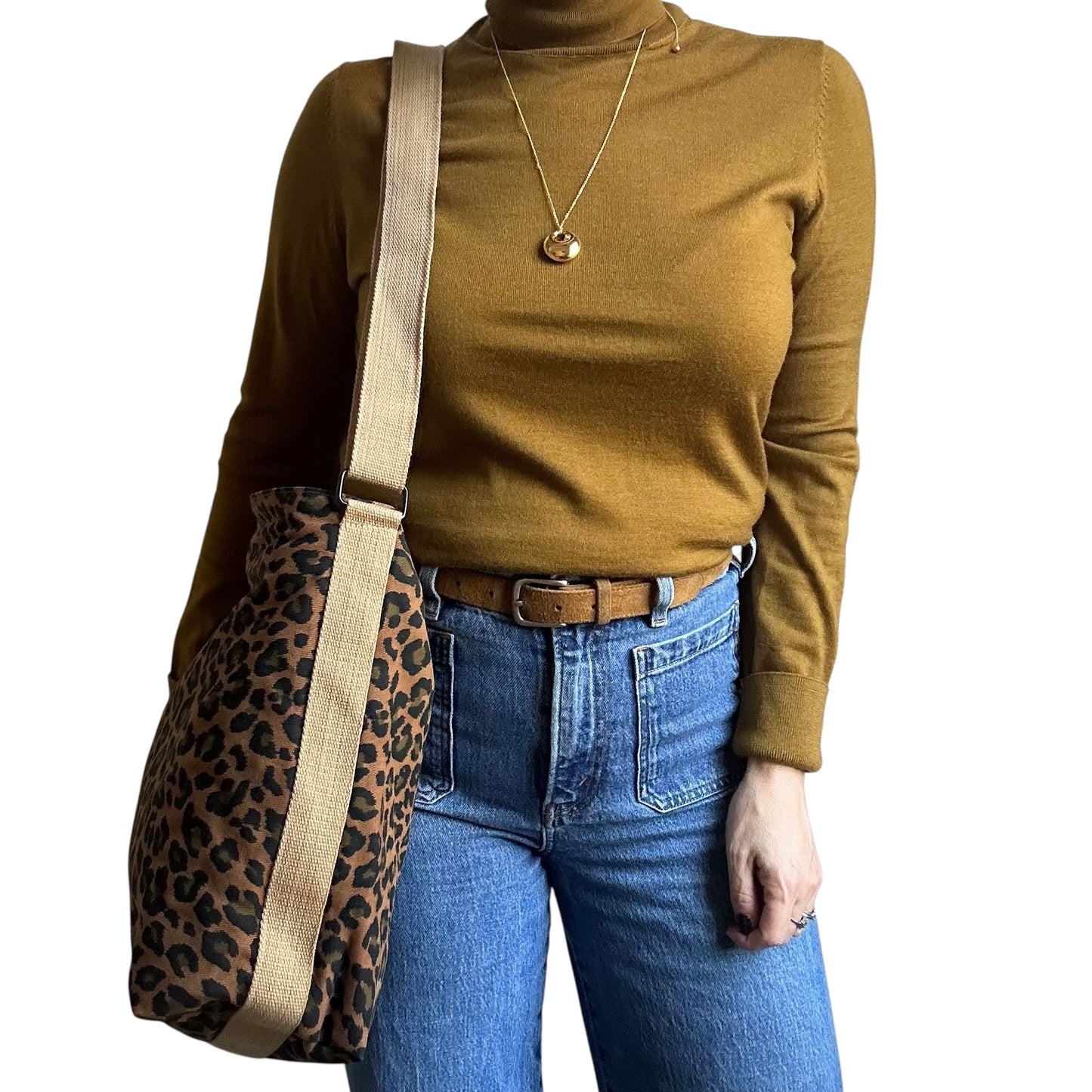 Portland messenger bag - brown leopard print