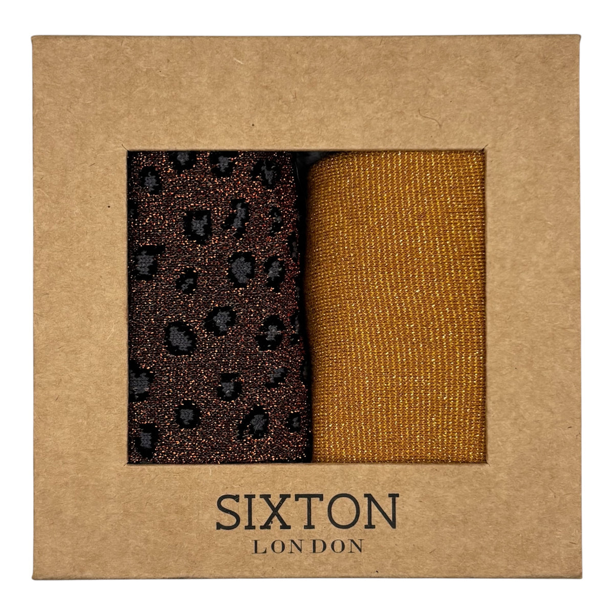 Copper Tokyo & Sand Cheetah sock box duo
