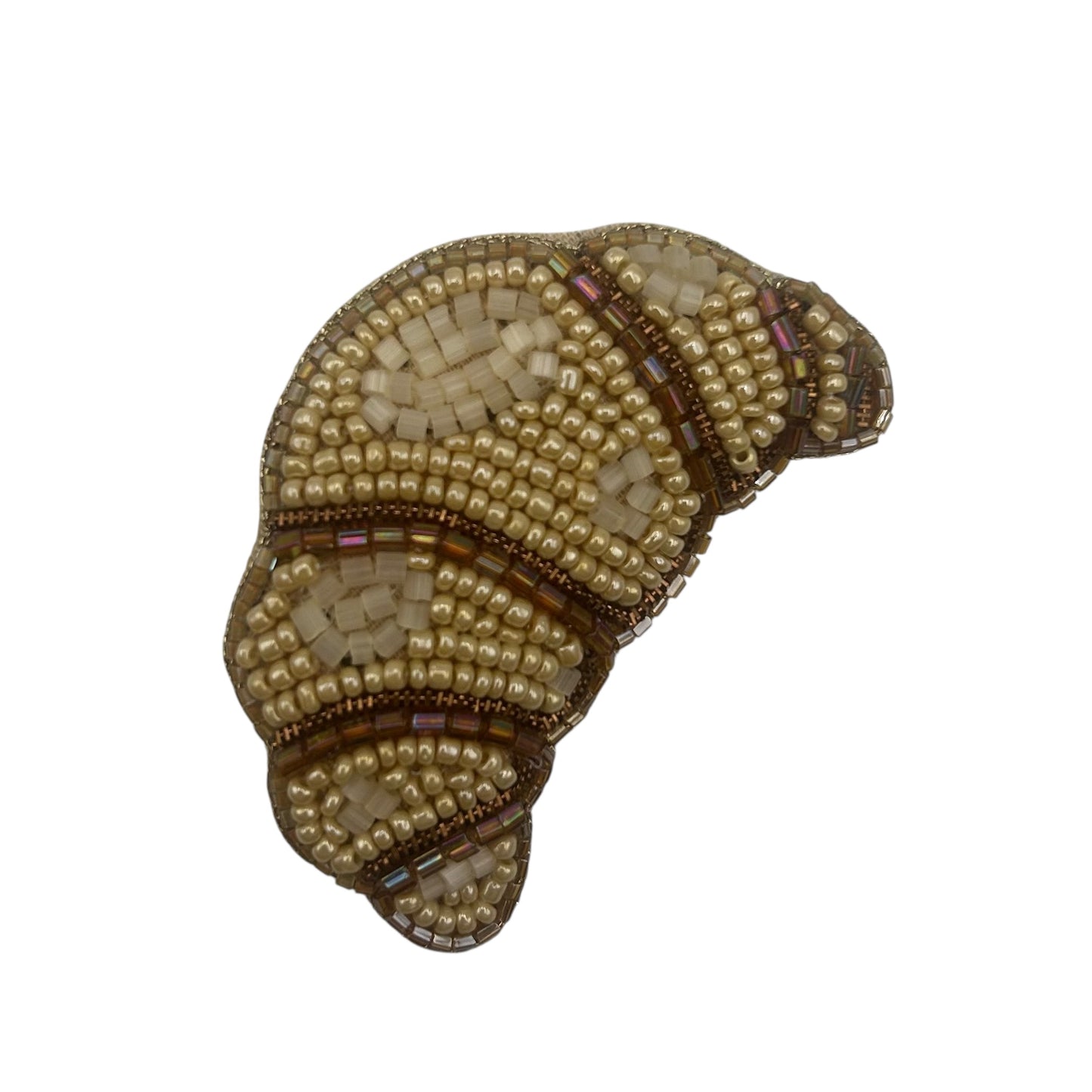 Croissant embroidered brooch / pin