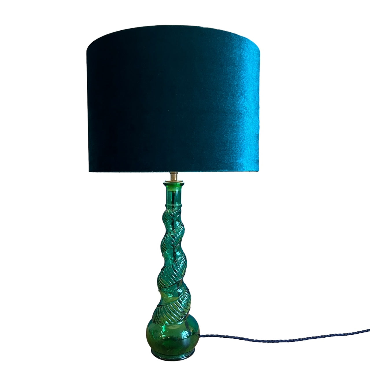 Glass Twist lamp in green