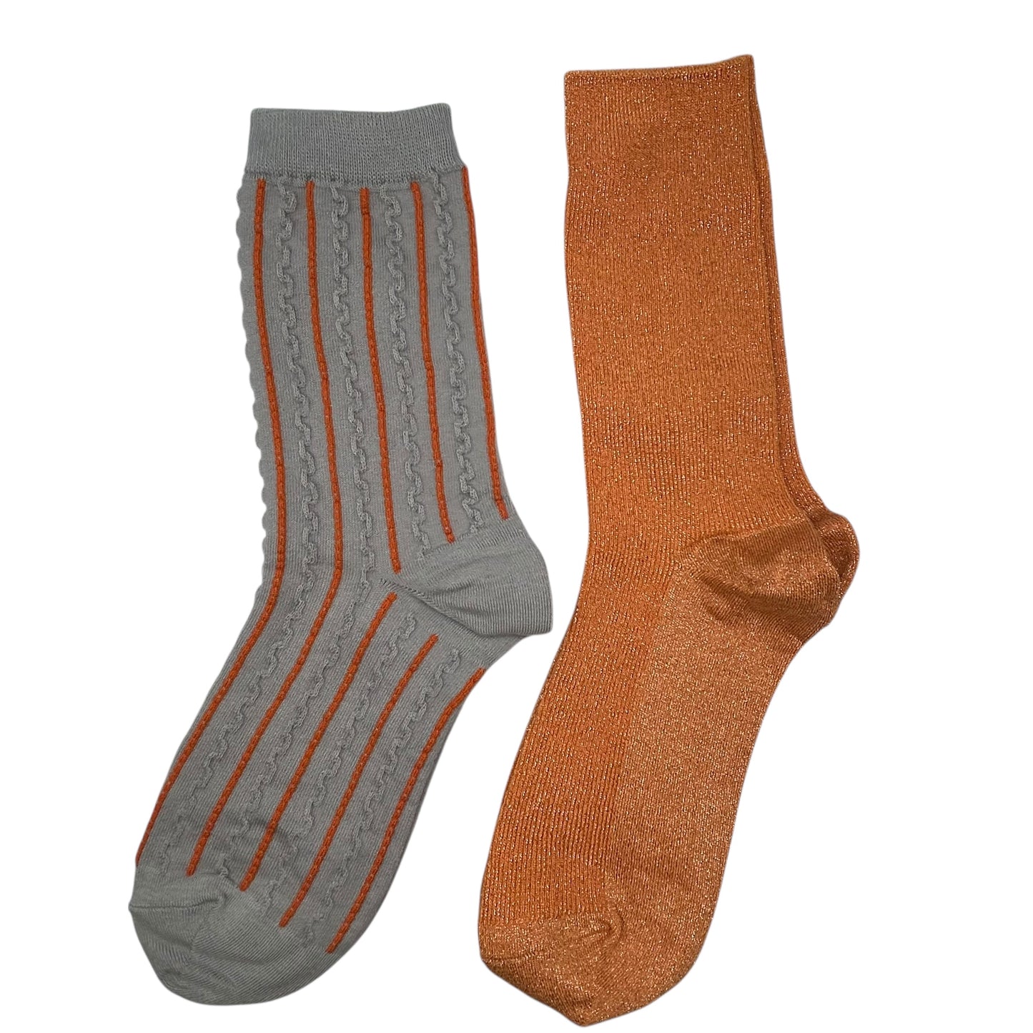 Grey Lyon & Orange Vegas sock box duo with embroidered brooch