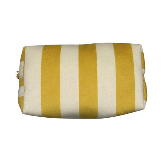 Yellow stripe makeup bag