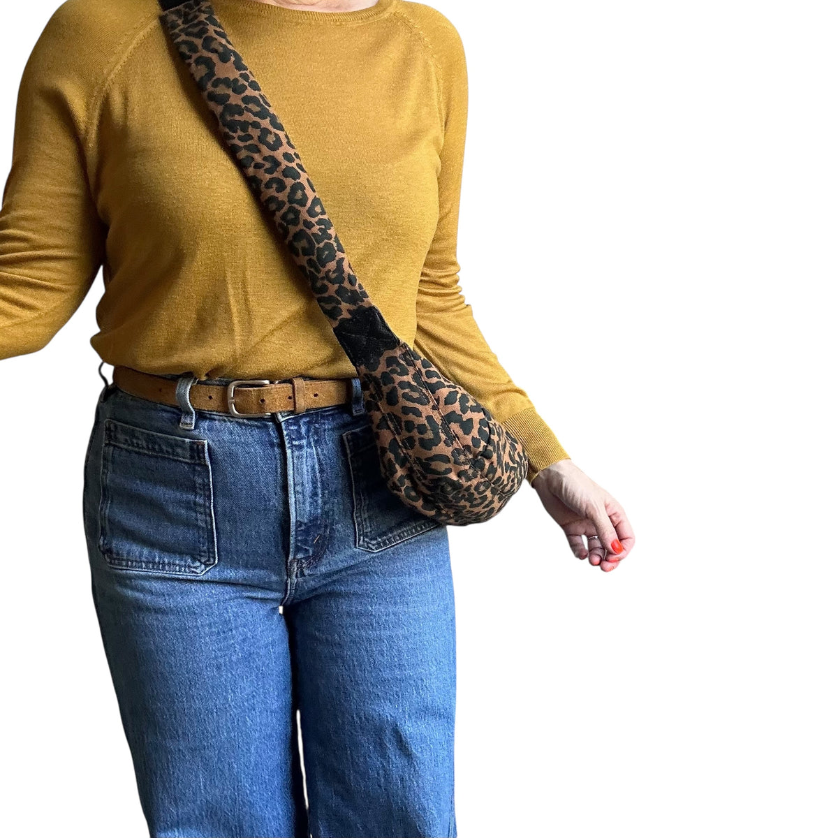 Brixton cross body sling bag - brown leopard print - mini