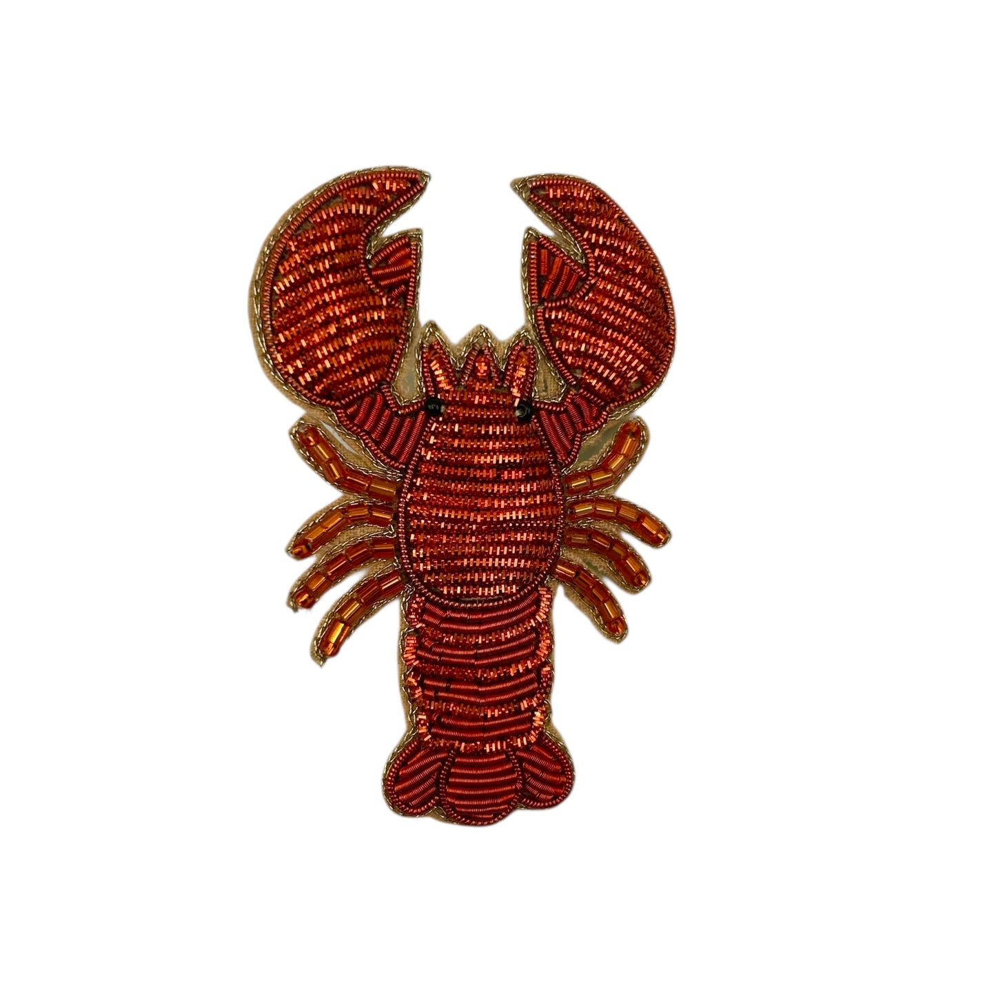 Red Lobster embroidered brooch / pin