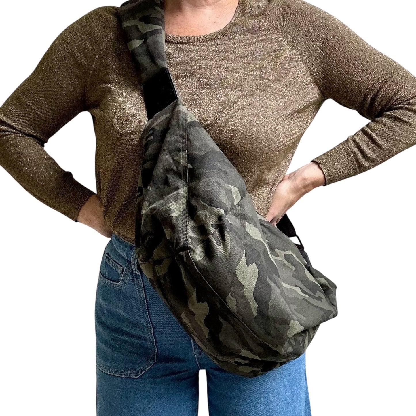 Brixton cross body sling bag - camo print - large
