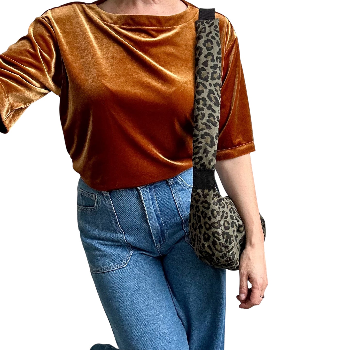 Brixton cross body sling bag - leopard print green - small